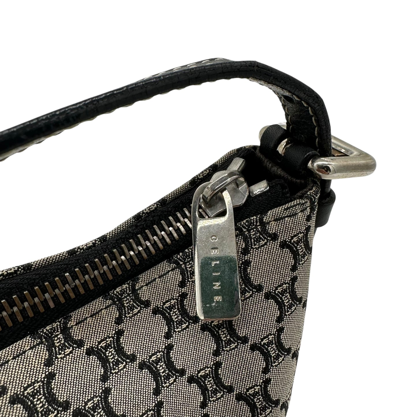 Celine Navy Triomphe Monogram Mini Shoulder Bag - Outfit Repeater