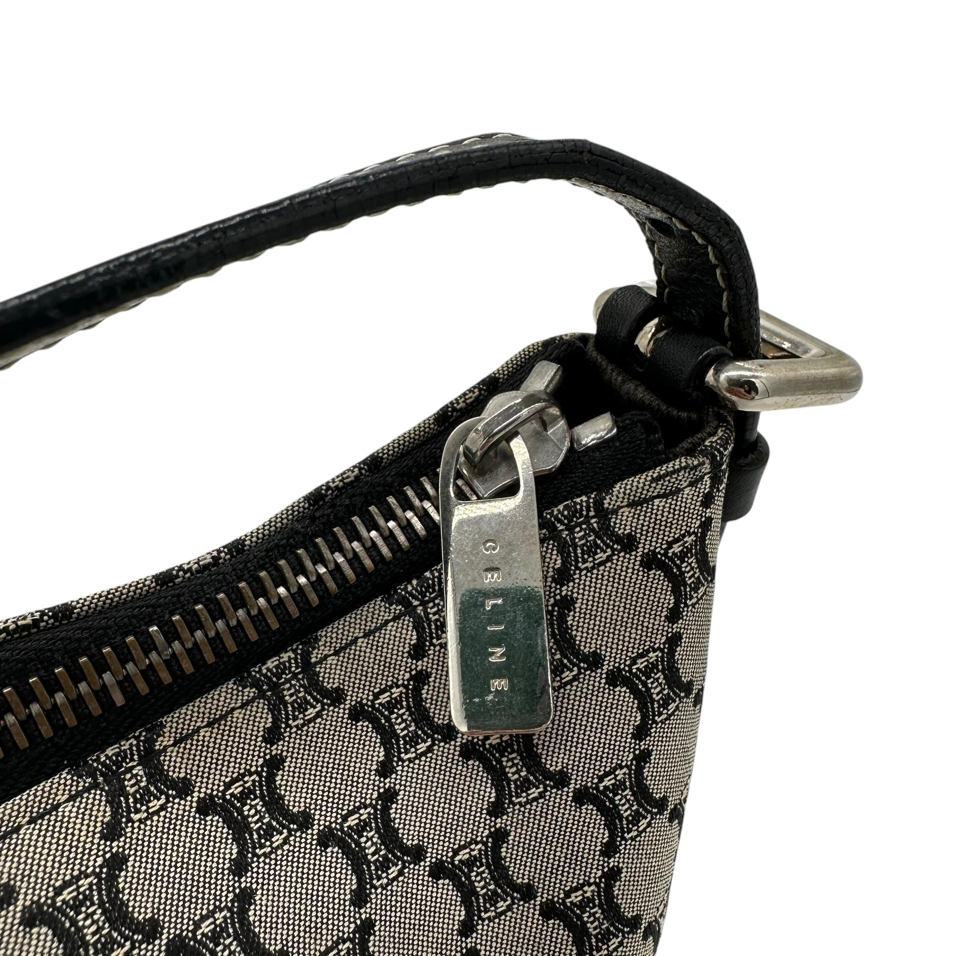 Celine Navy Triomphe Monogram Mini Shoulder Bag - Outfit Repeater