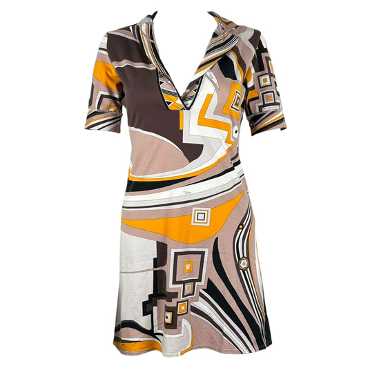 Emilio Pucci Orange & Brown T-Shirt Mini Dress
