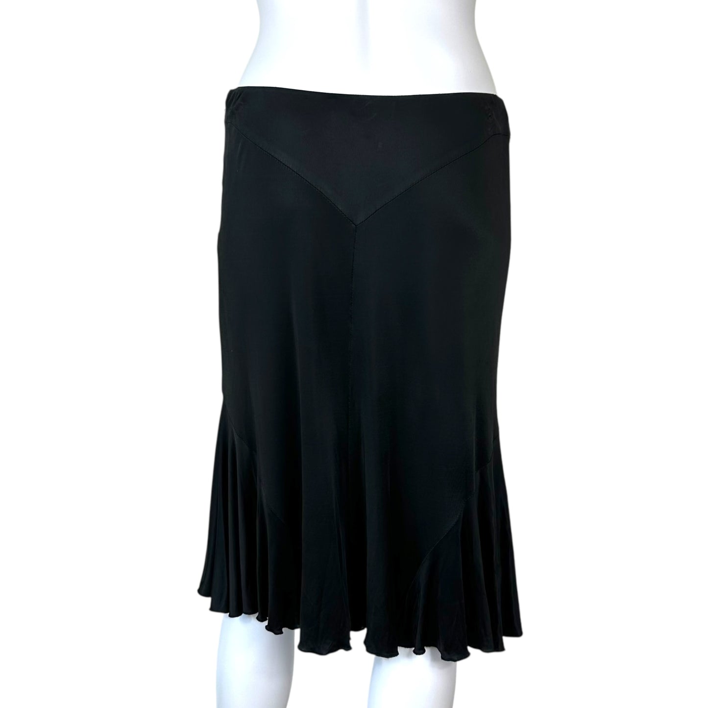 Versace Black Silk Knit Midi Skirt