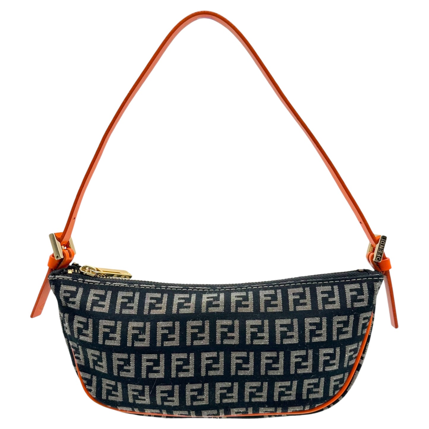 Fendi Pochette Bag Black Orange Zucchino Monogram