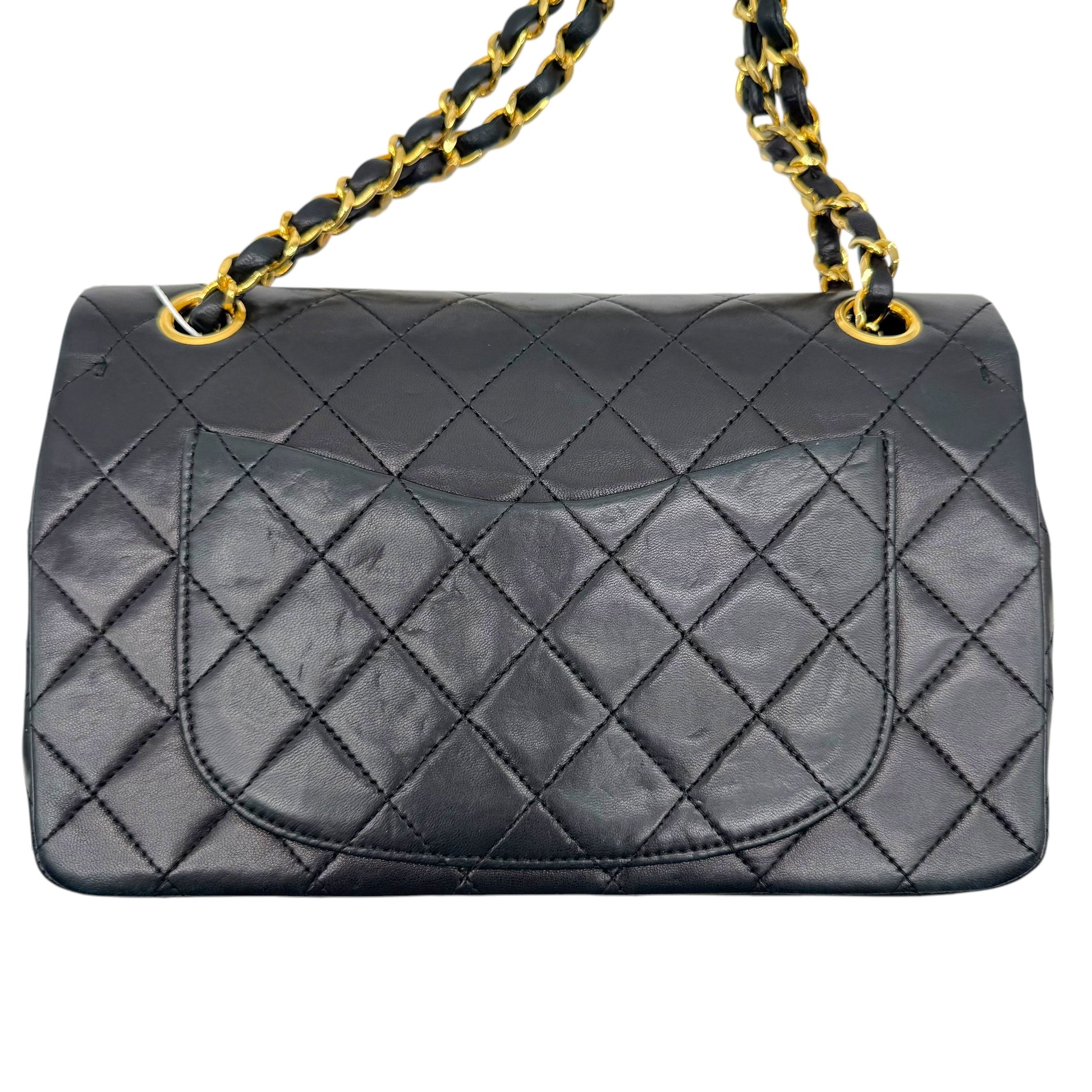 Chanel Black Lambskin Matelasse Small Classic Double Flap Bag