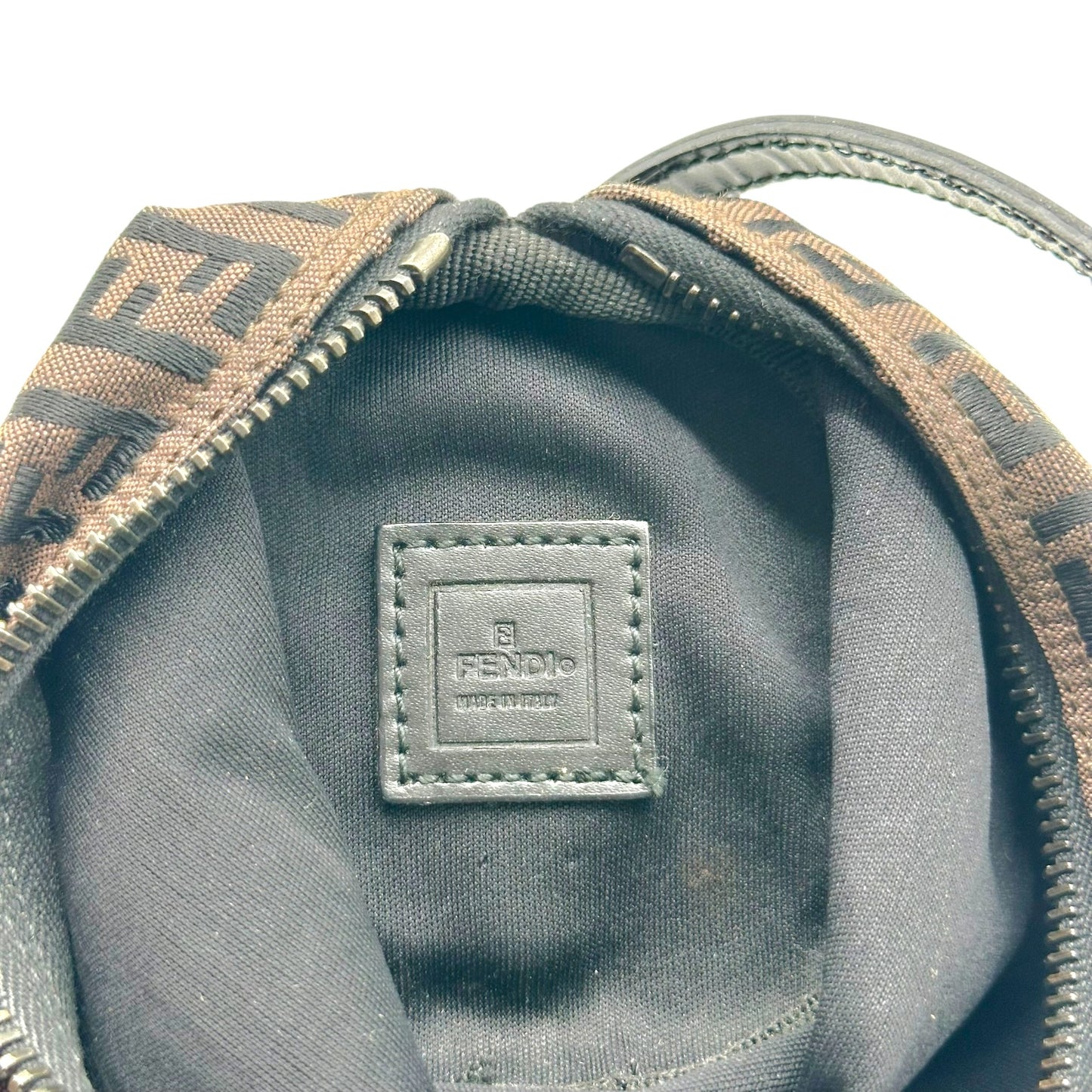 Fendi Black & Brown Zucchino Monogram Mini Papillon Pochette Bag