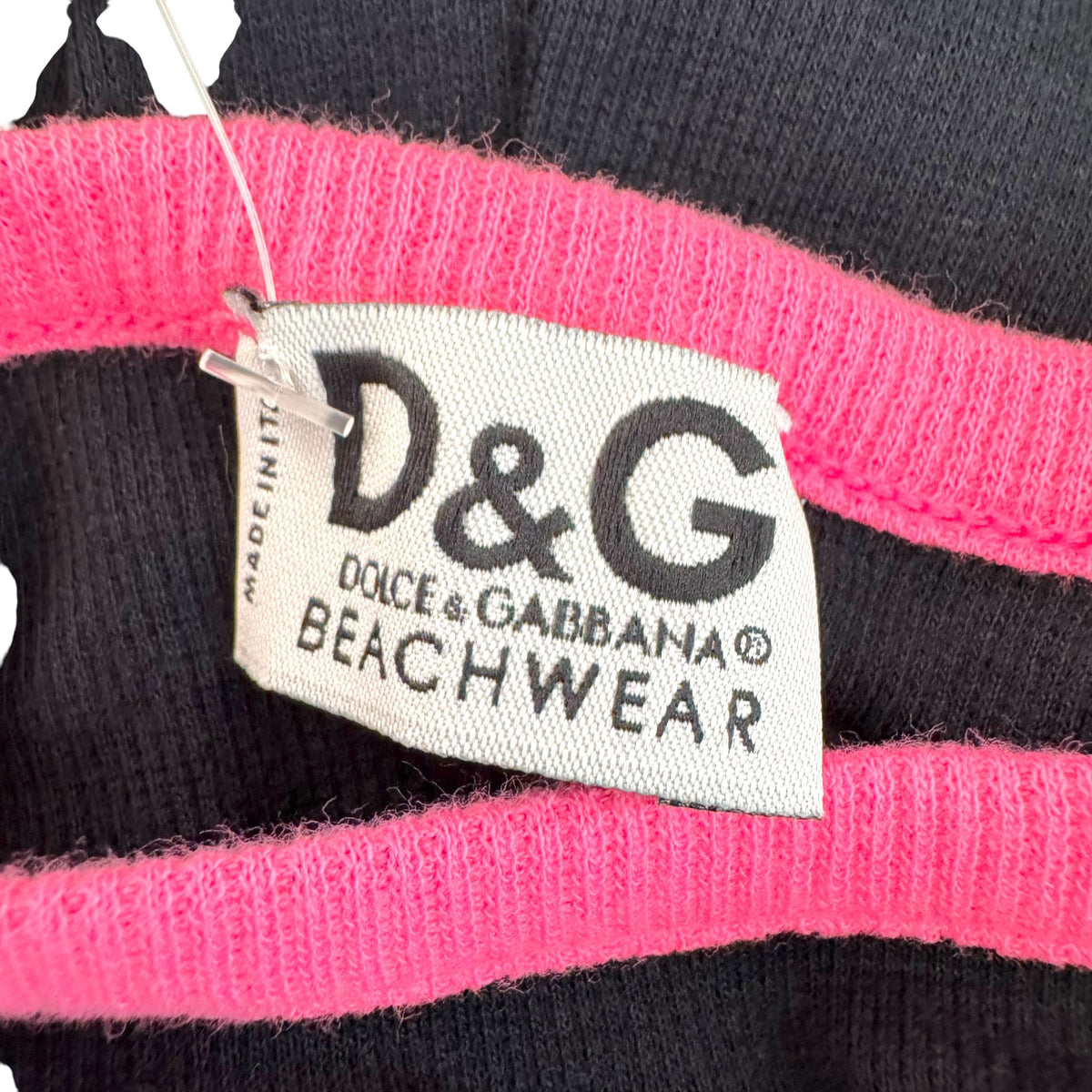 Dolce & Gabbana Pink Black Metallic Logo Mini Dress