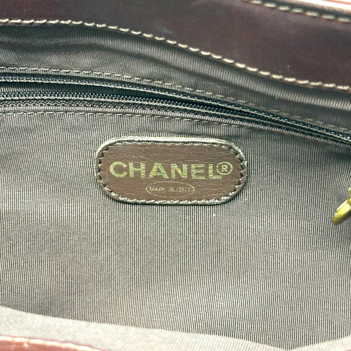 Chanel Black Denim Top Handle Handbag 1990s Vintage