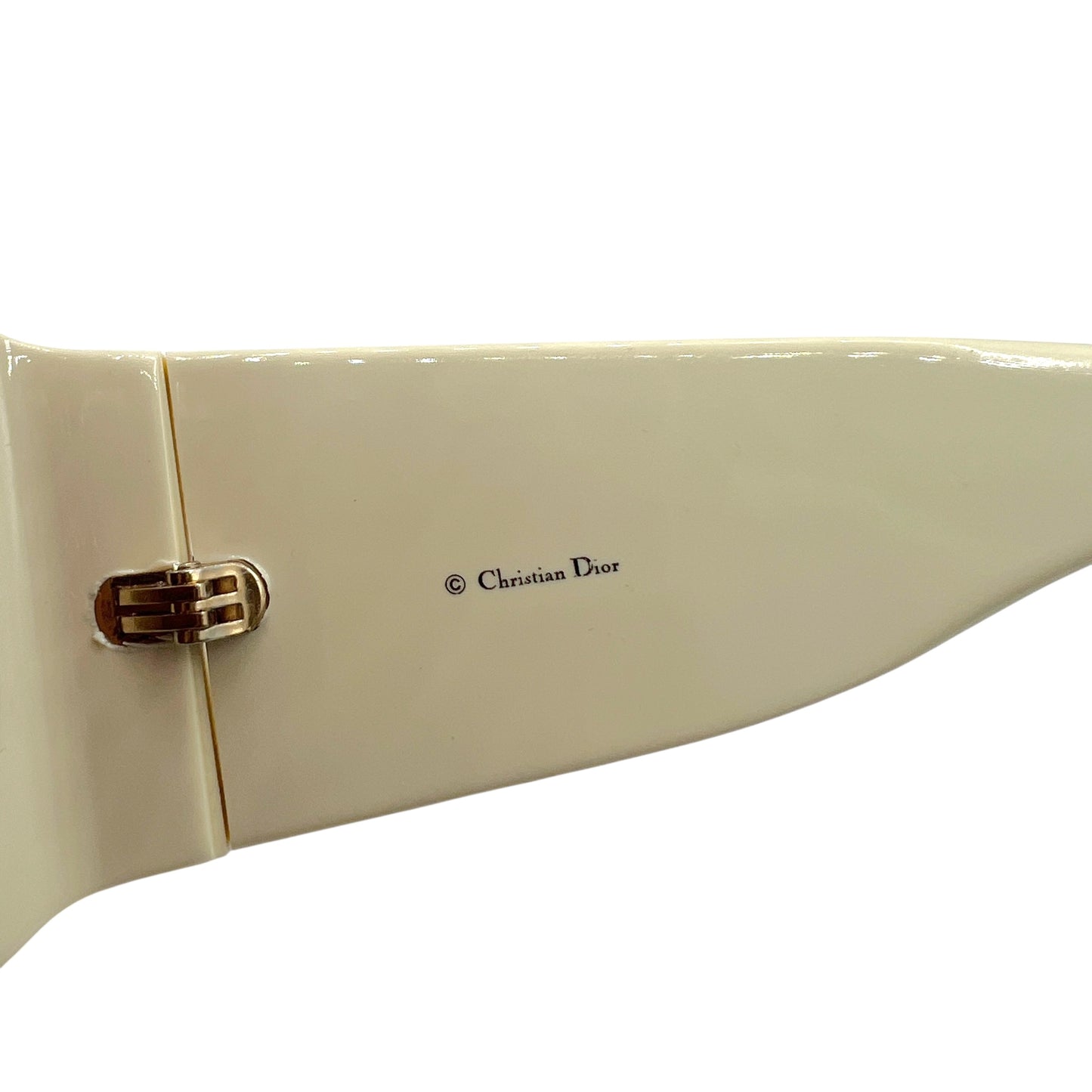 Christian Dior DiorRain1 Ivory & Gold Crystal Embellished Oversized Sunglasses w/ Case & Box