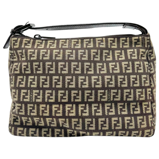 Fendi Pochette Handbag Brown Tan Zucchino Monogram