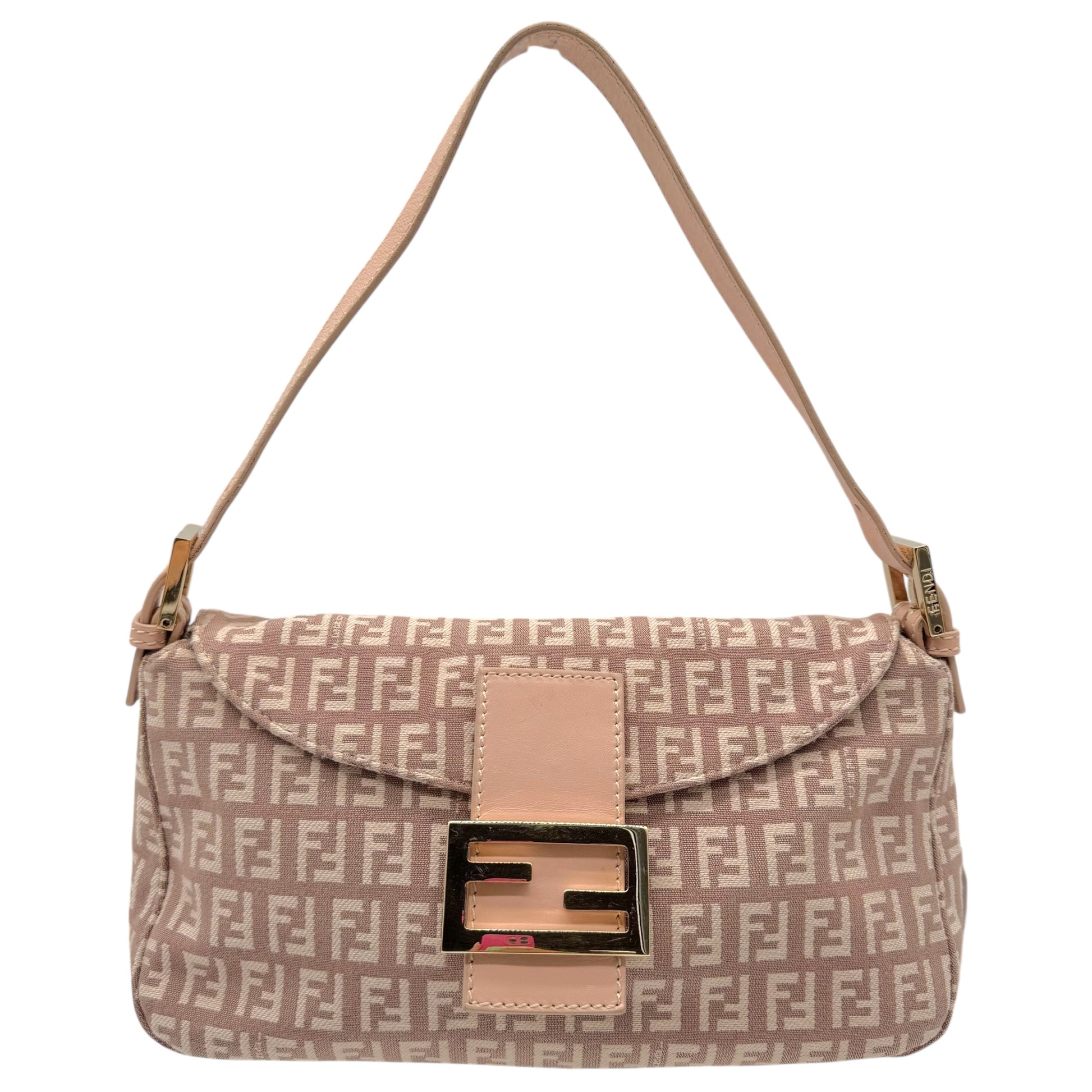 Fendi Pink Zucchino Monogram Fold-Over Baguette Bag - Outfit Repeater