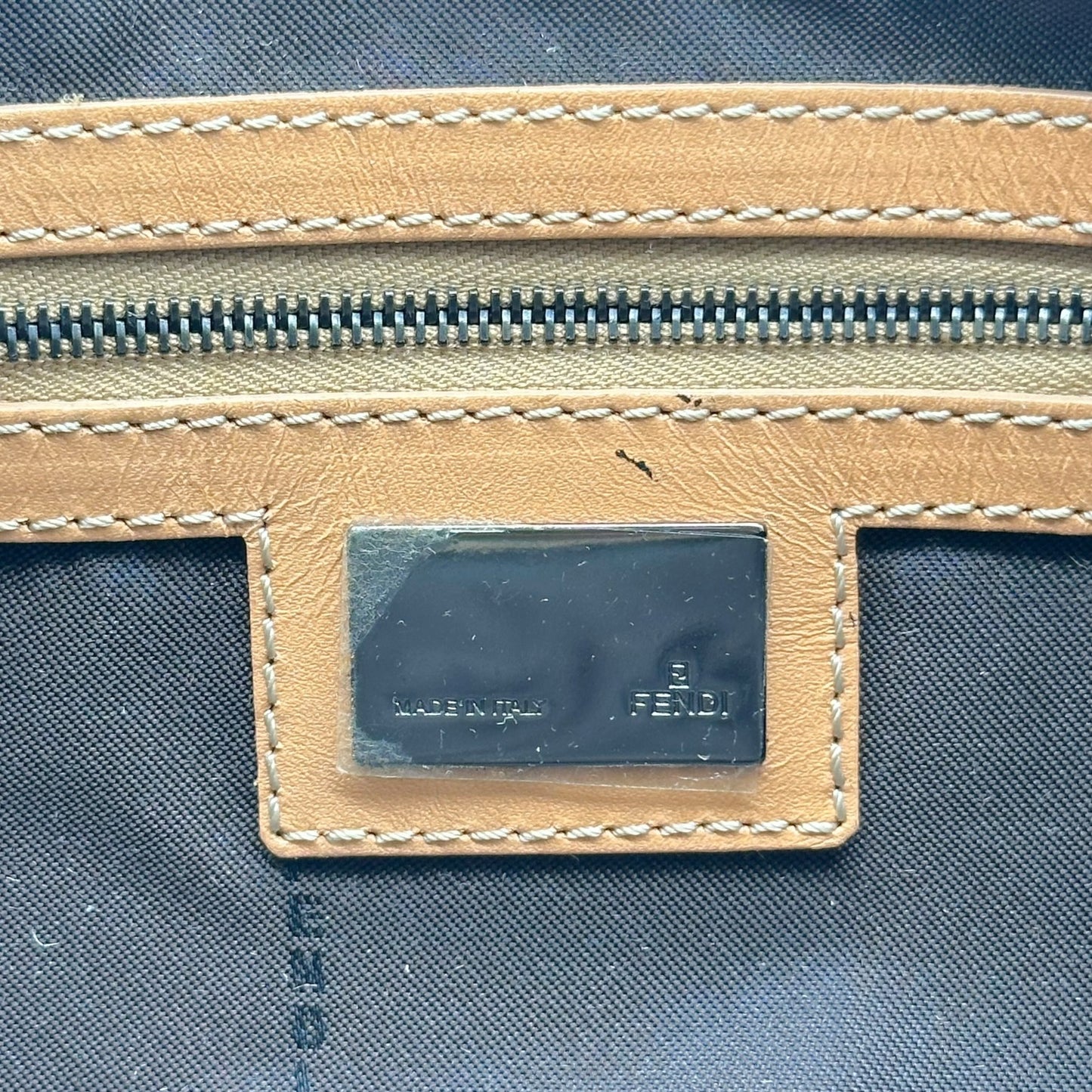 Fendi Tan & Brown Zucchino Mongram East-West Shoulder Bag