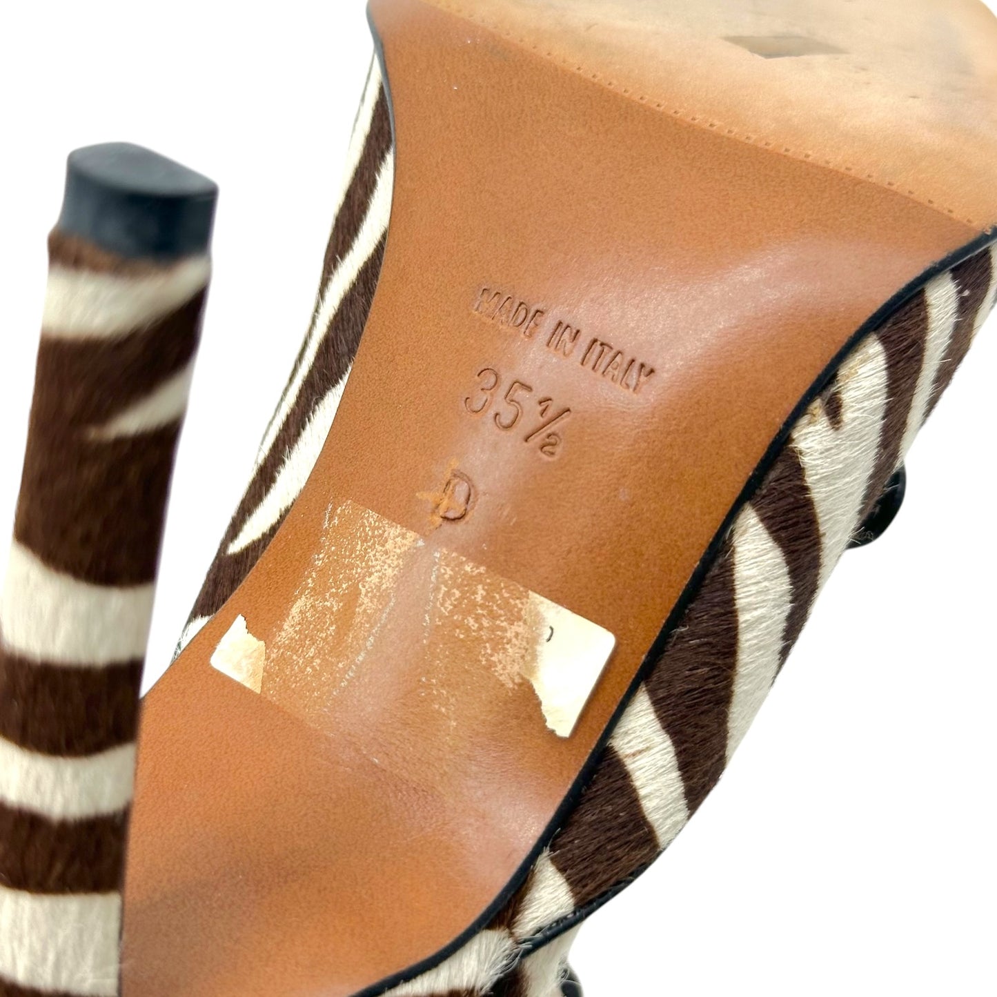 Christian Dior Zebra Print Ponyhair Pointed Toe Heels