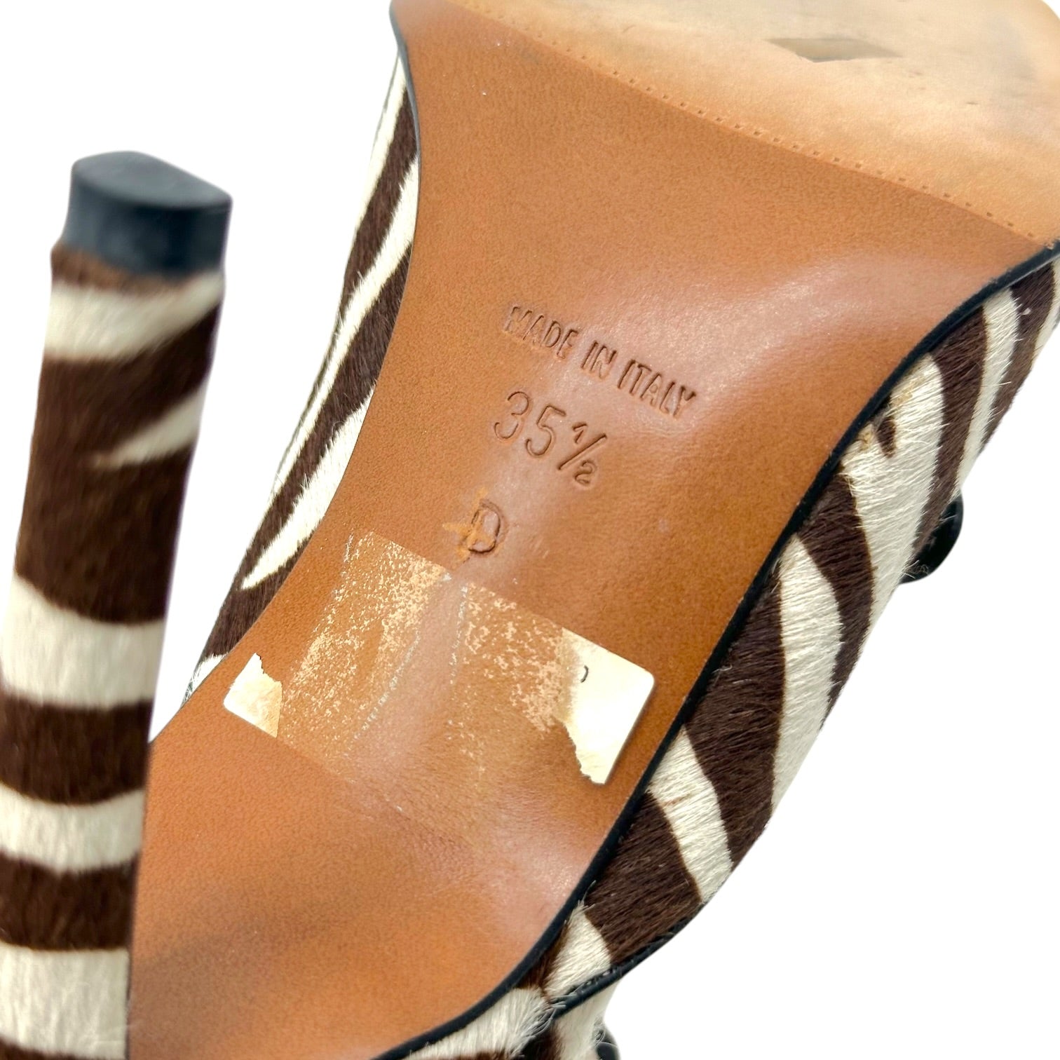 Christian Dior Zebra Print Ponyhair Pointed Toe Heels