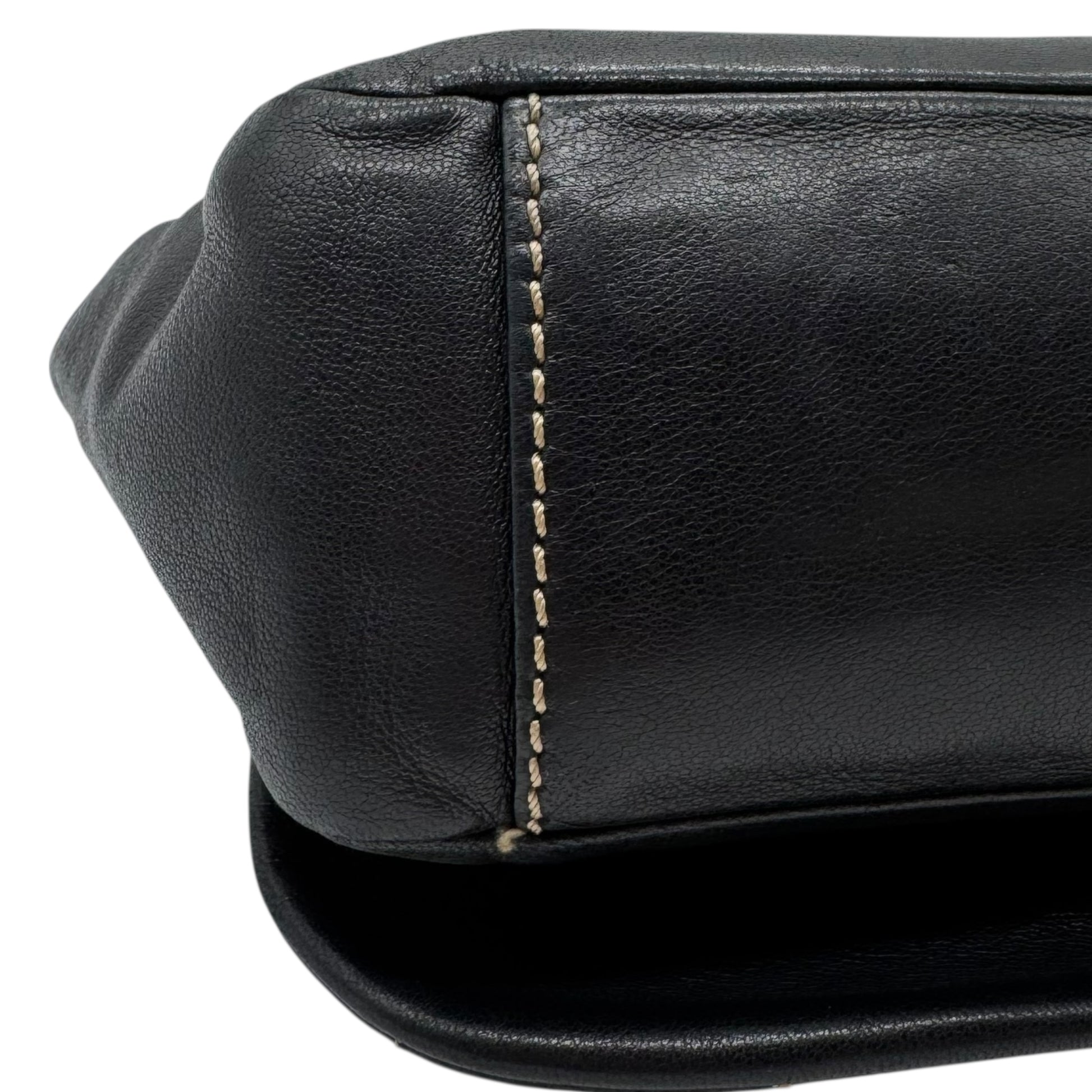 Chanel Black Lambskin Wild Stitch Quilted Shoulder Bag 2003-2004 - Outfit Repeater