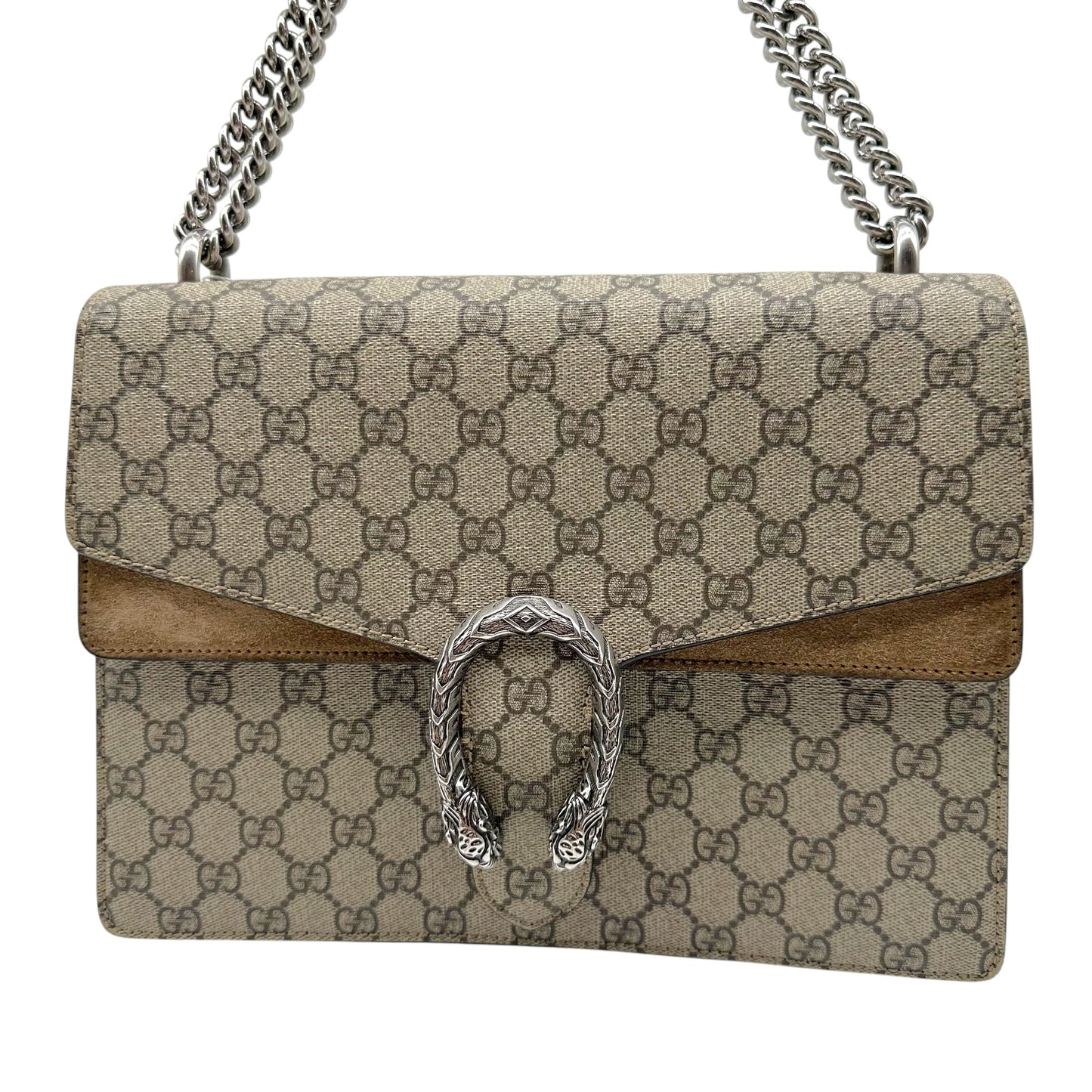 Gucci Tan Supreme Monogram Medium Dionysus Shoulder Bag