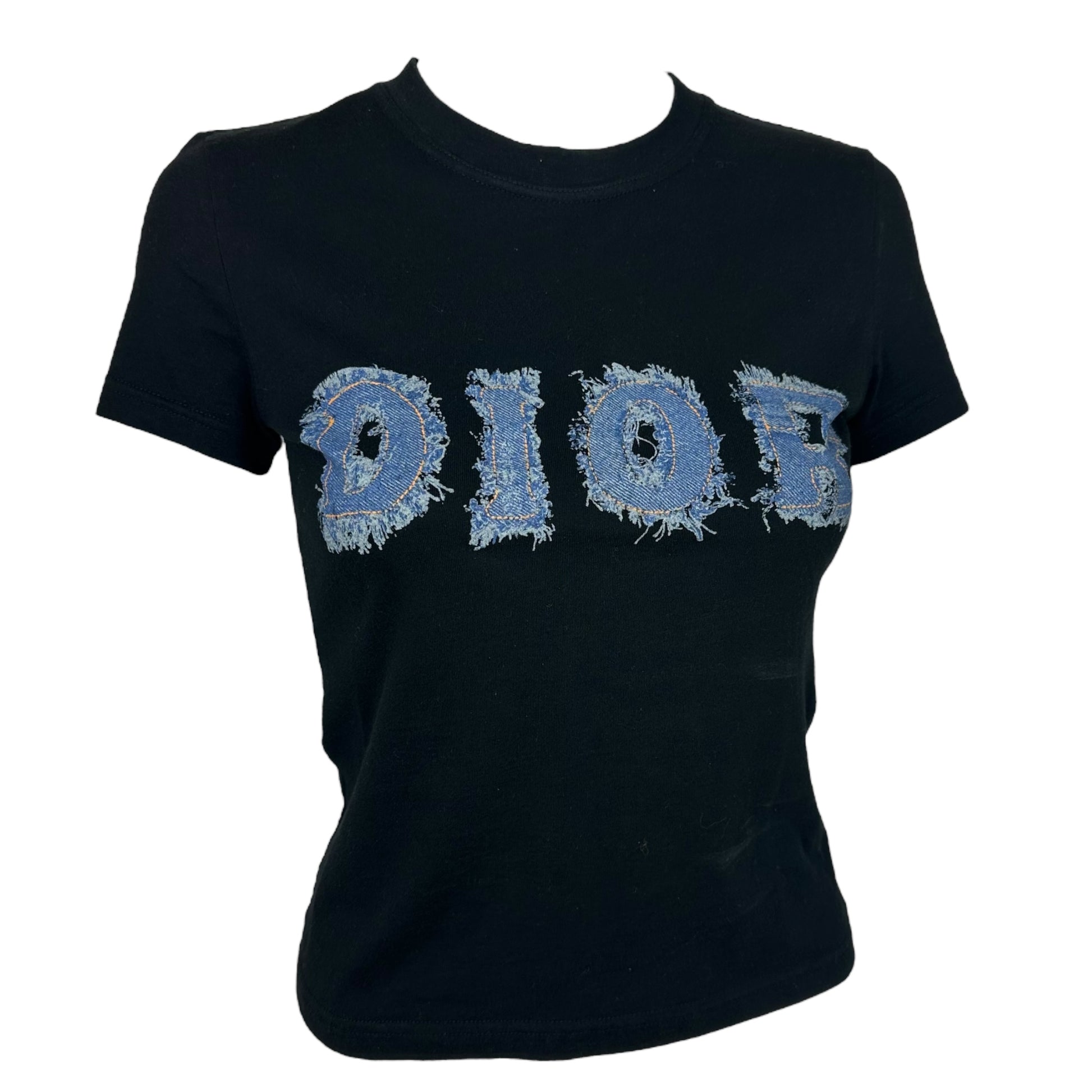 Christian Dior S/S 2003 Black Denim Logo T-Shirt - Outfit Repeater