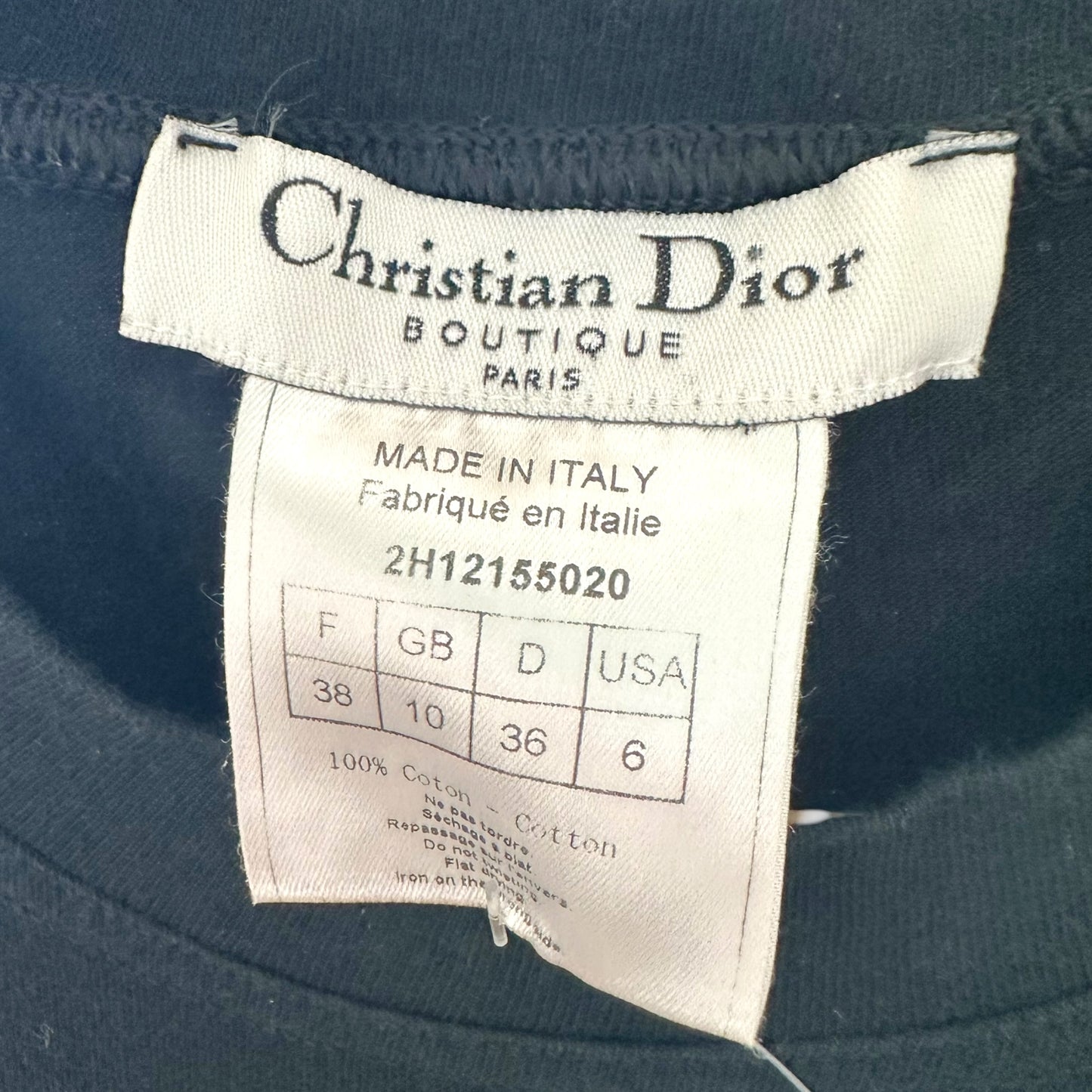 Christian Dior S/S 2003 Black & White Dior Addict T-Shirt