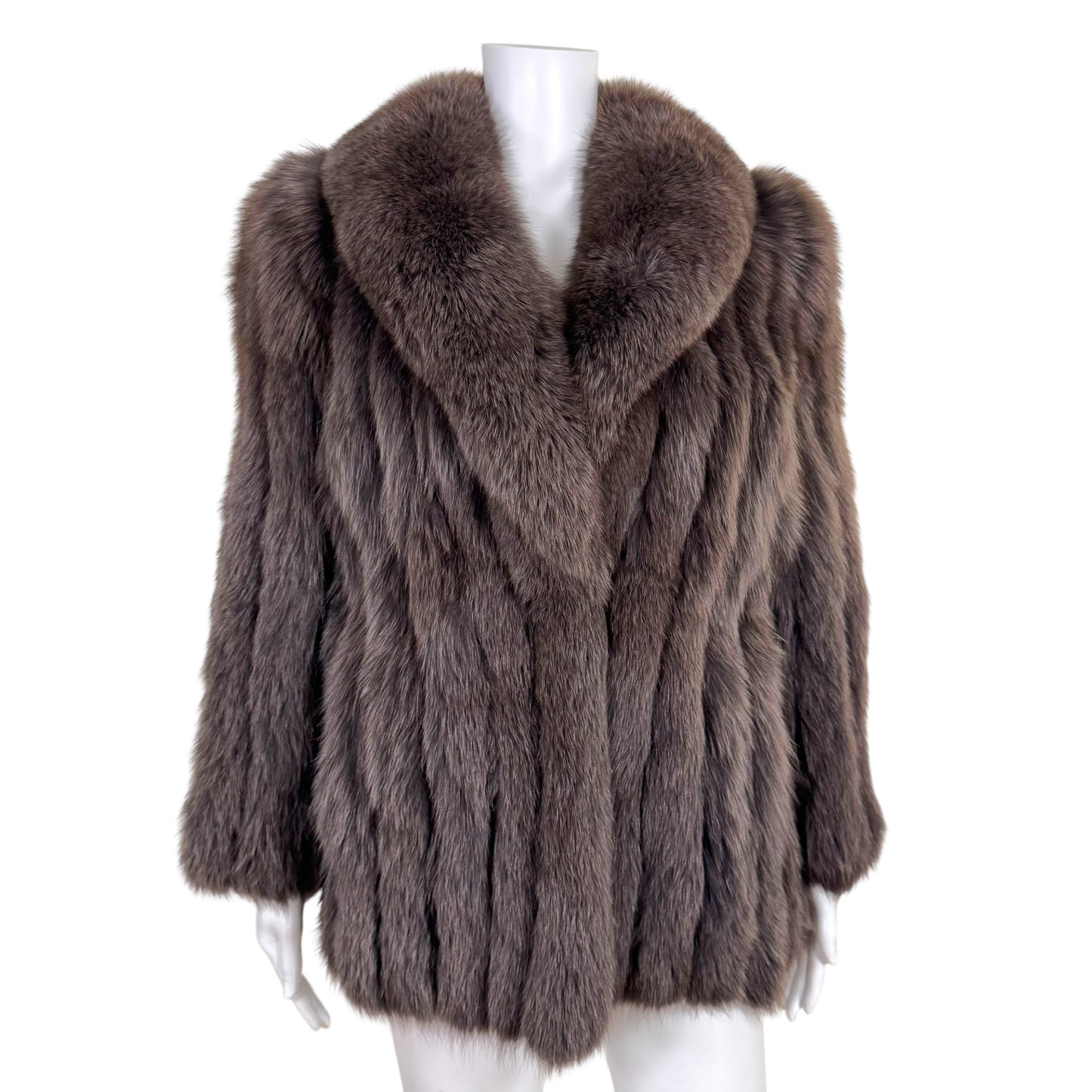 Vintage Rotiny Russian Blue Dyed Fox Fur Coat - Outfit Repeater