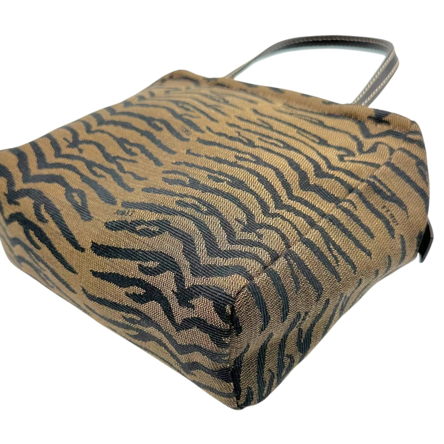 Fendi Tiger Print Square Top Handle Pochette Bag