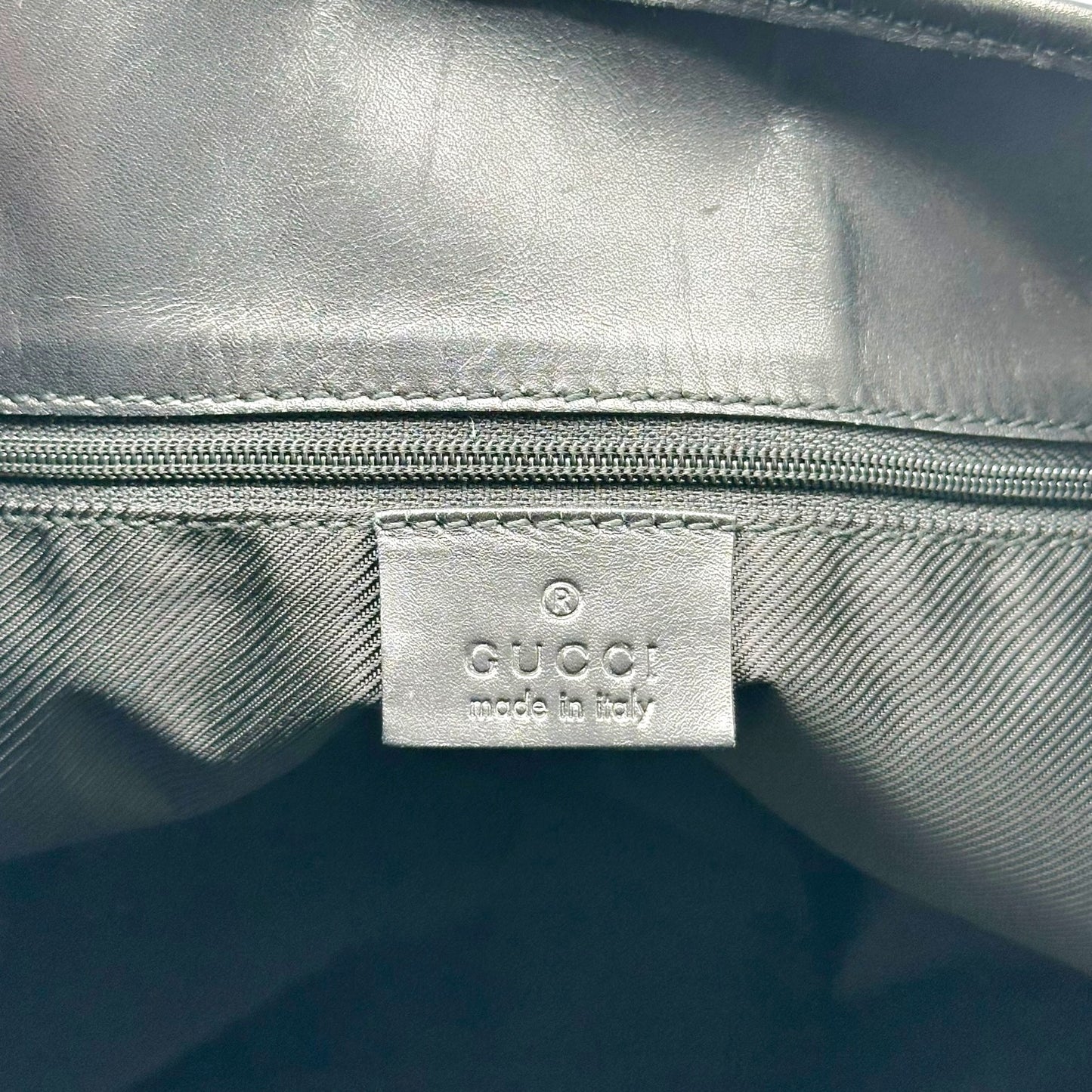Gucci Black Monogram & Gold Hardware Large Tote Bag