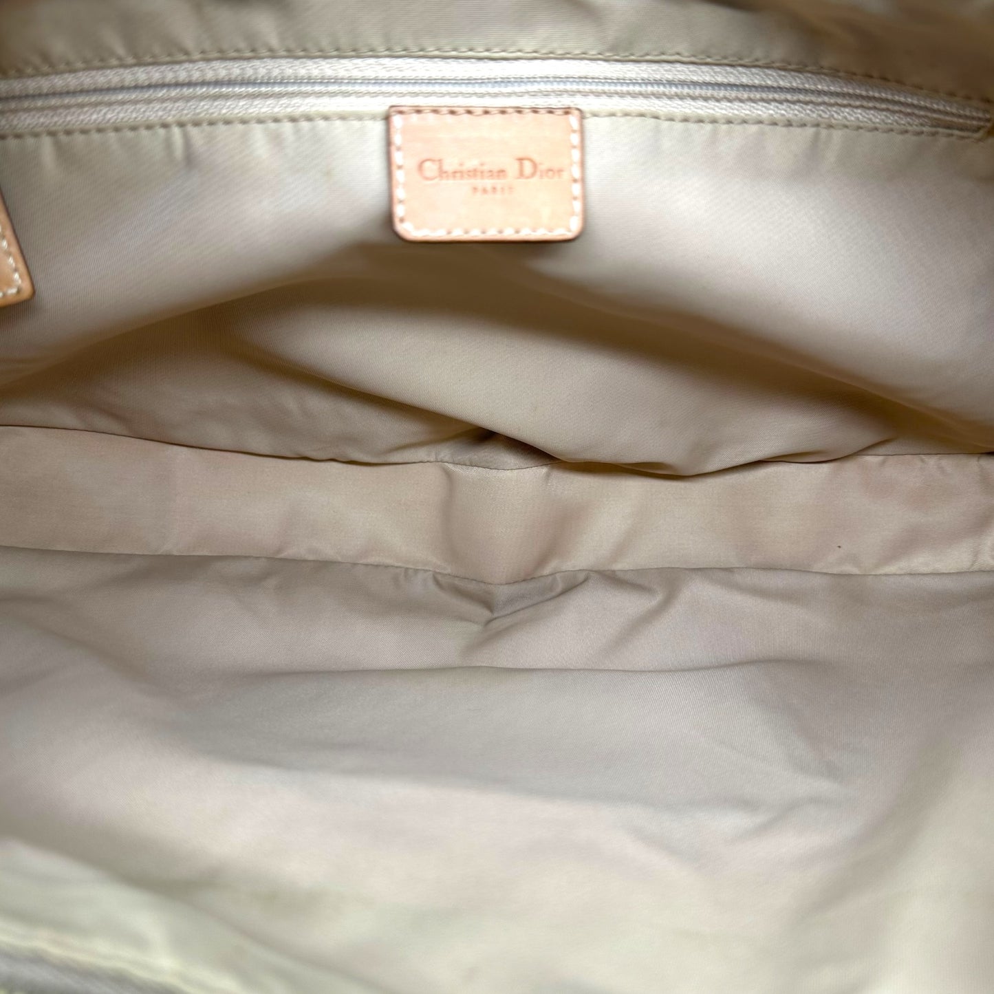 Christian Dior Beige Trotter Monogram Street Chic Oversized Crossbody Hobo Bag