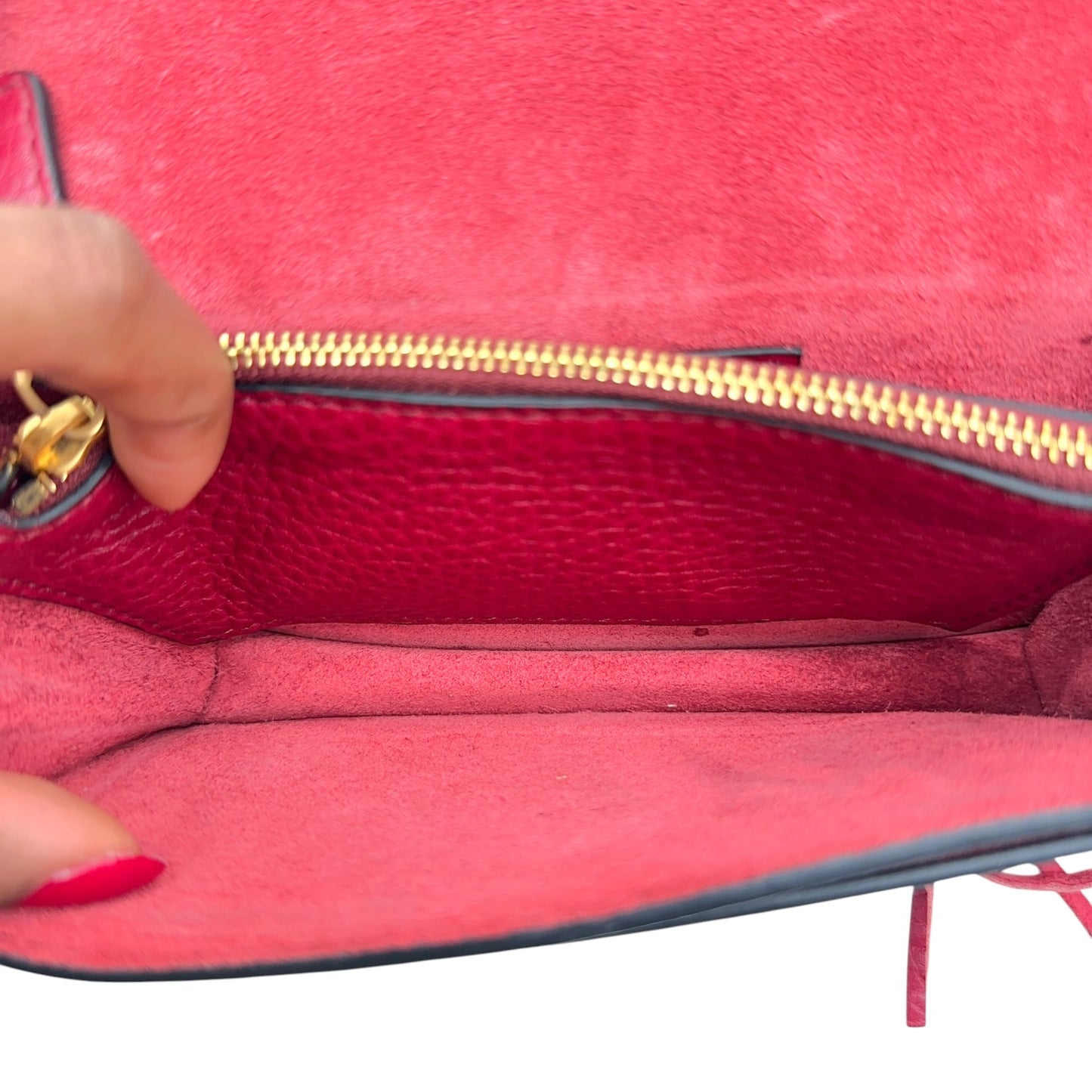 Valentino Red Fringe Trim Handbag