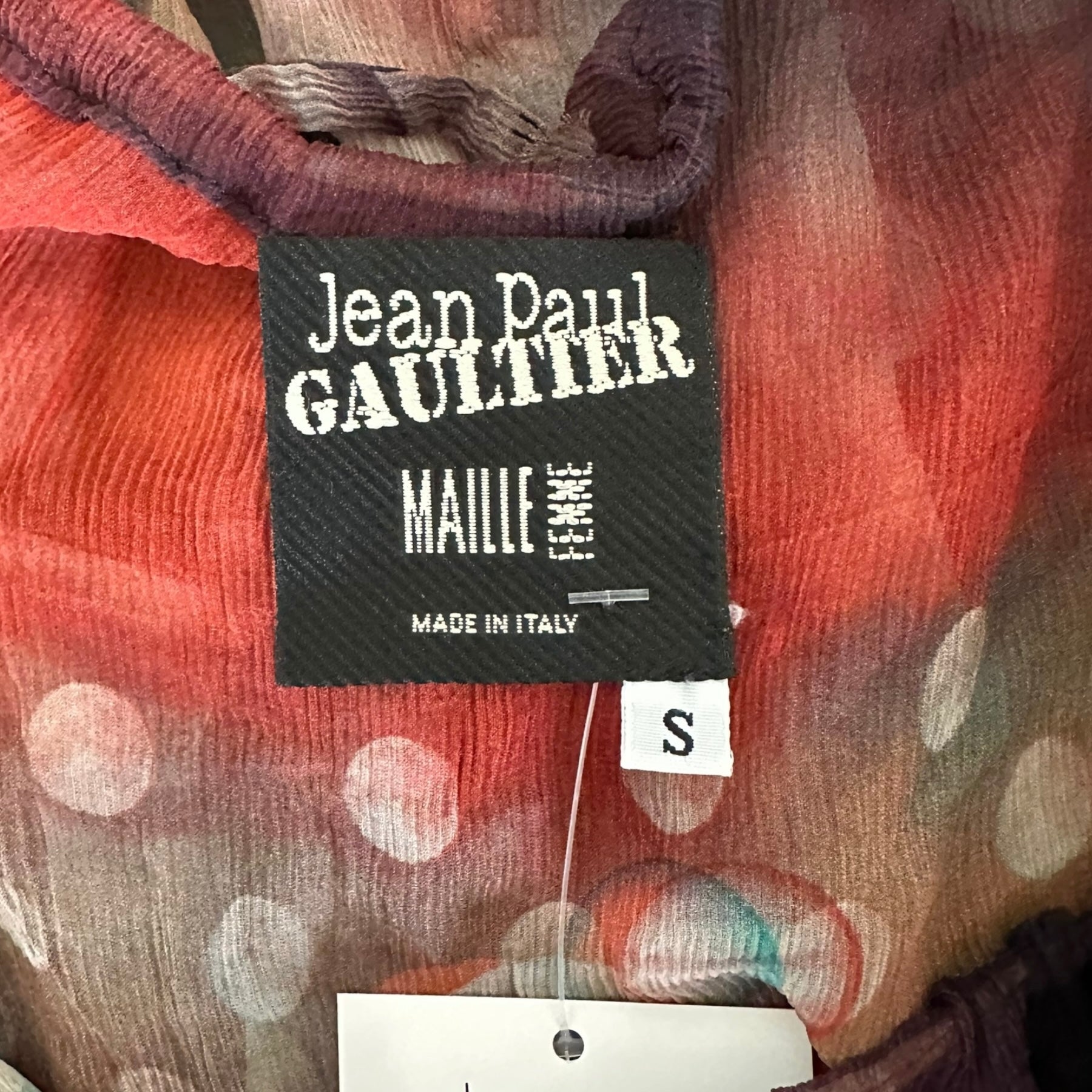 Jean Paul Gaultier Sheer Silk Dot Print Cover Up Dress