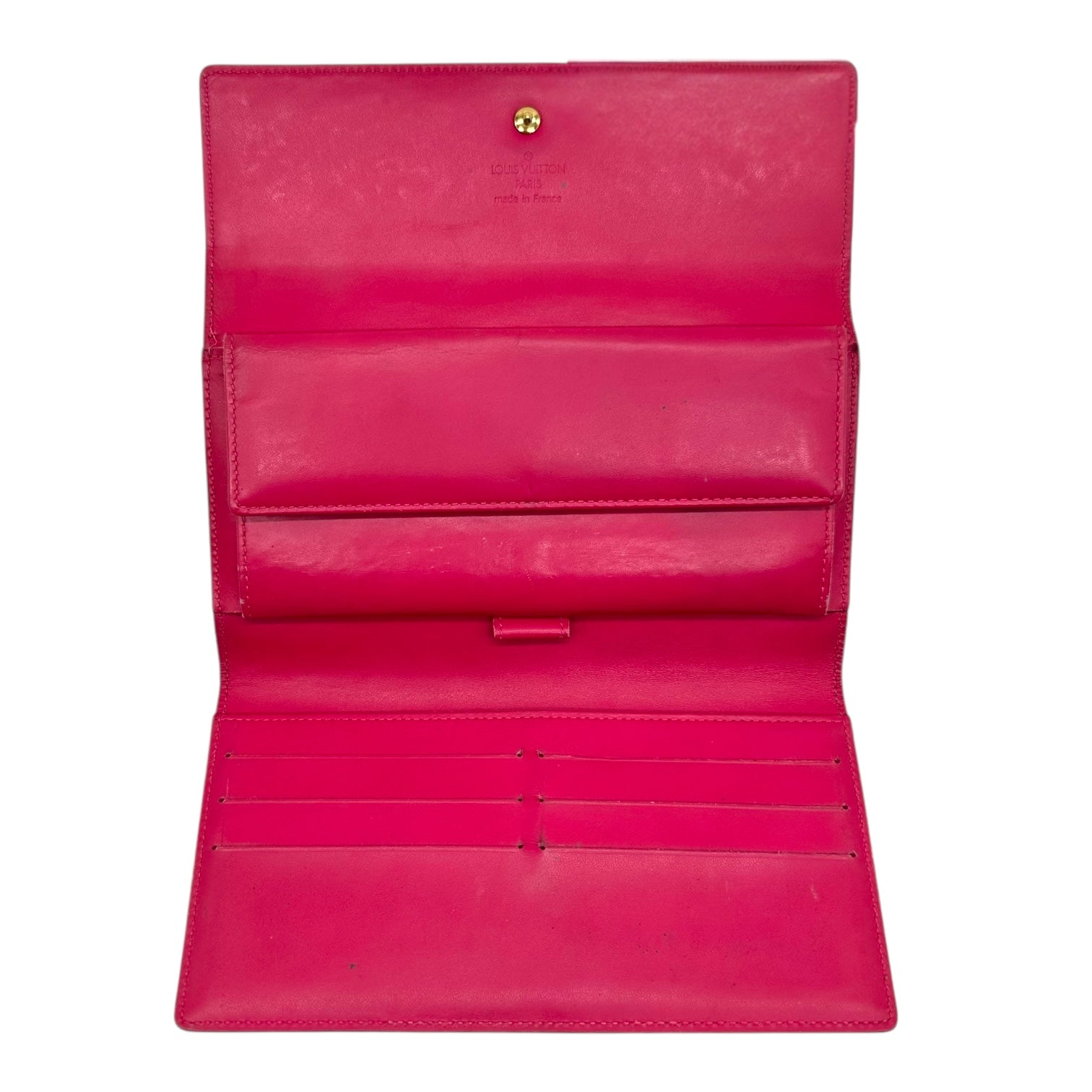 Louis Vuitton Hot Pink Vernis Monogram Long Wallet - Outfit Repeater
