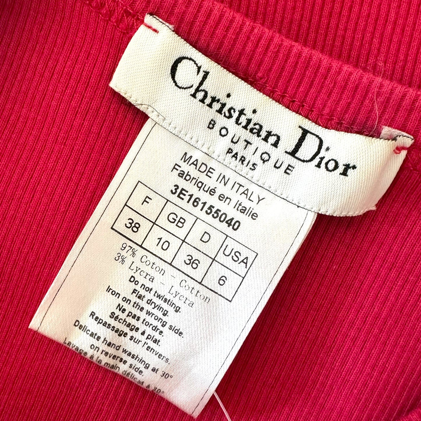 Christian Dior S/S 2004 Pink Ribbed J'Adore Dior Tank - Outfit Repeater