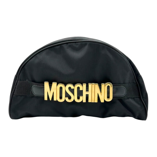 Moschino Black & Gold Logo Cosmetic Bag