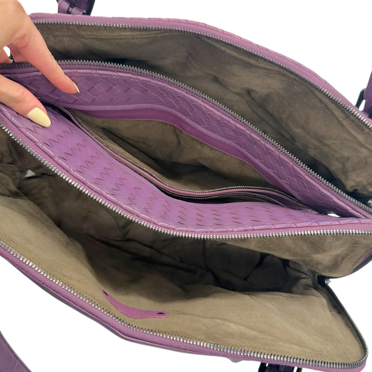 Bottega Veneta Purple Intrecciato Tote Bag