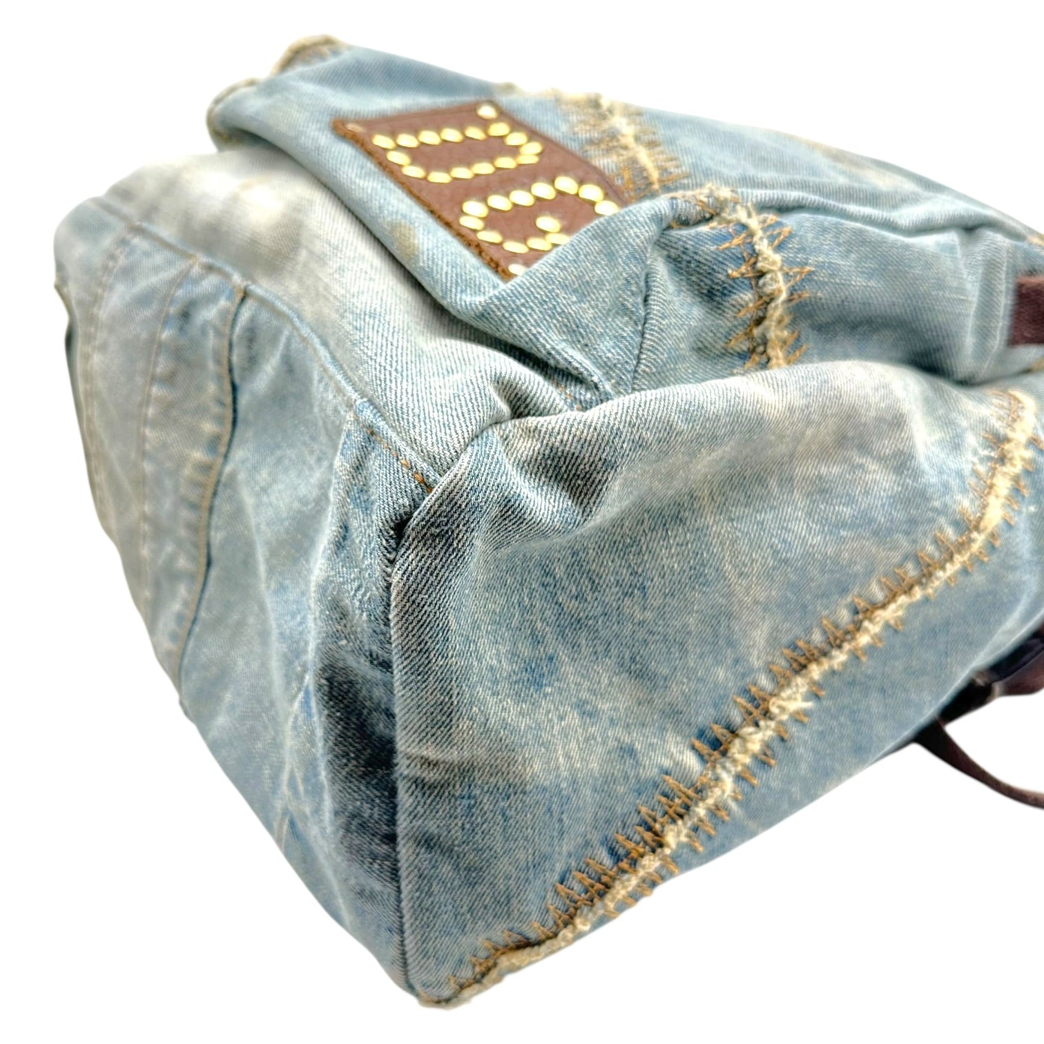 Dolce & Gabbana Denim Studded Backpack Bag