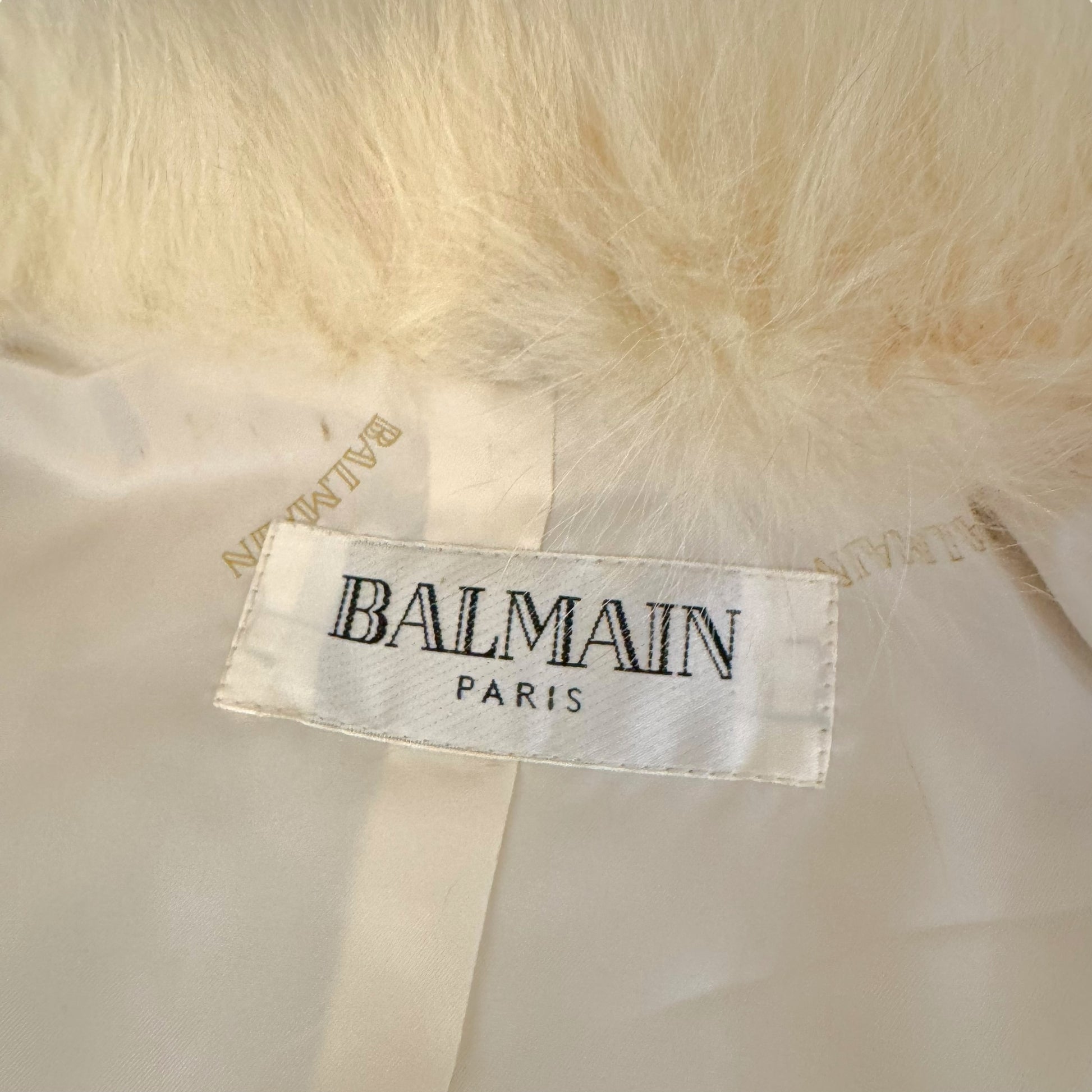Balmain Ivory Leather & Fur Tie Front Jacket *AS IS* - Outfit Repeater