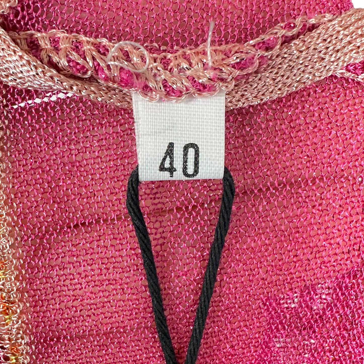 M Missoni Pink & Orange Metallic Semi-Sheer Knit Blouse NEW