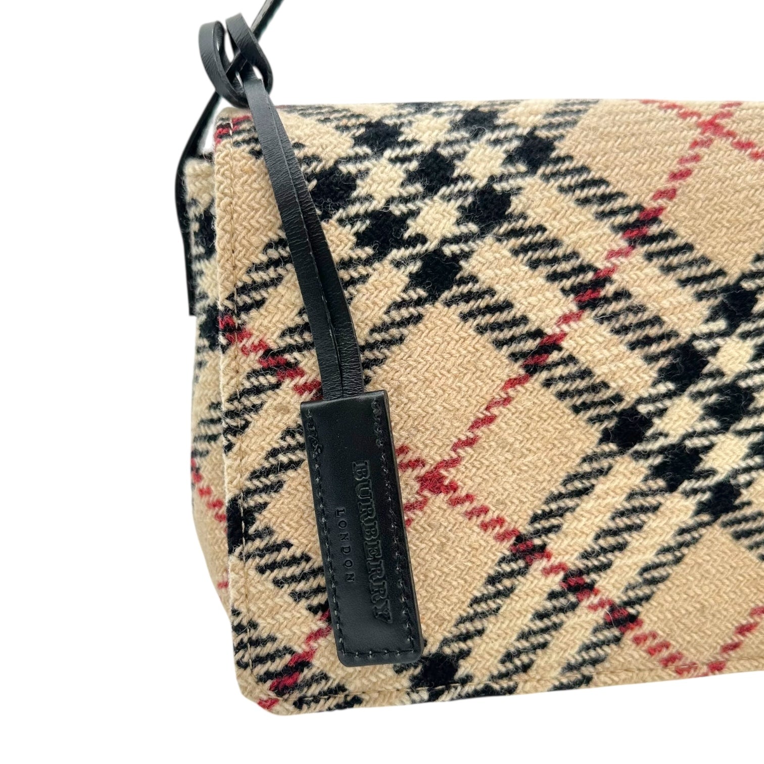 Burberry London Tan Nova Check Plaid Wool Shoulder Bag - Outfit Repeater