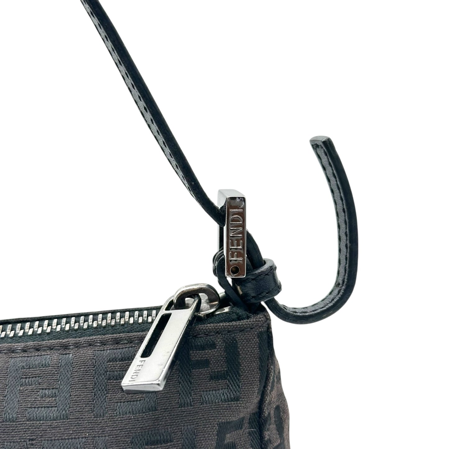 Fendi Black Zucchino Monogram Pochette Shoulder Bag - Outfit Repeater