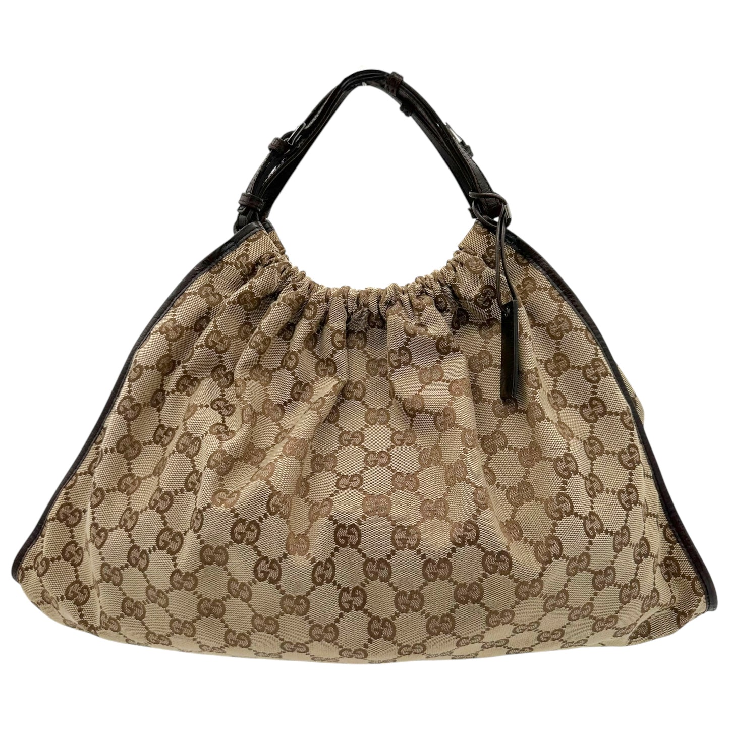 Gucci Brown Monogram Ruched Hobo Bag - Outfit Repeater