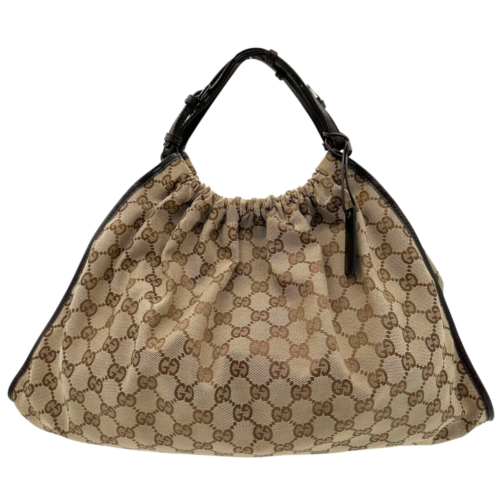 Gucci Brown Monogram Ruched Hobo Bag - Outfit Repeater