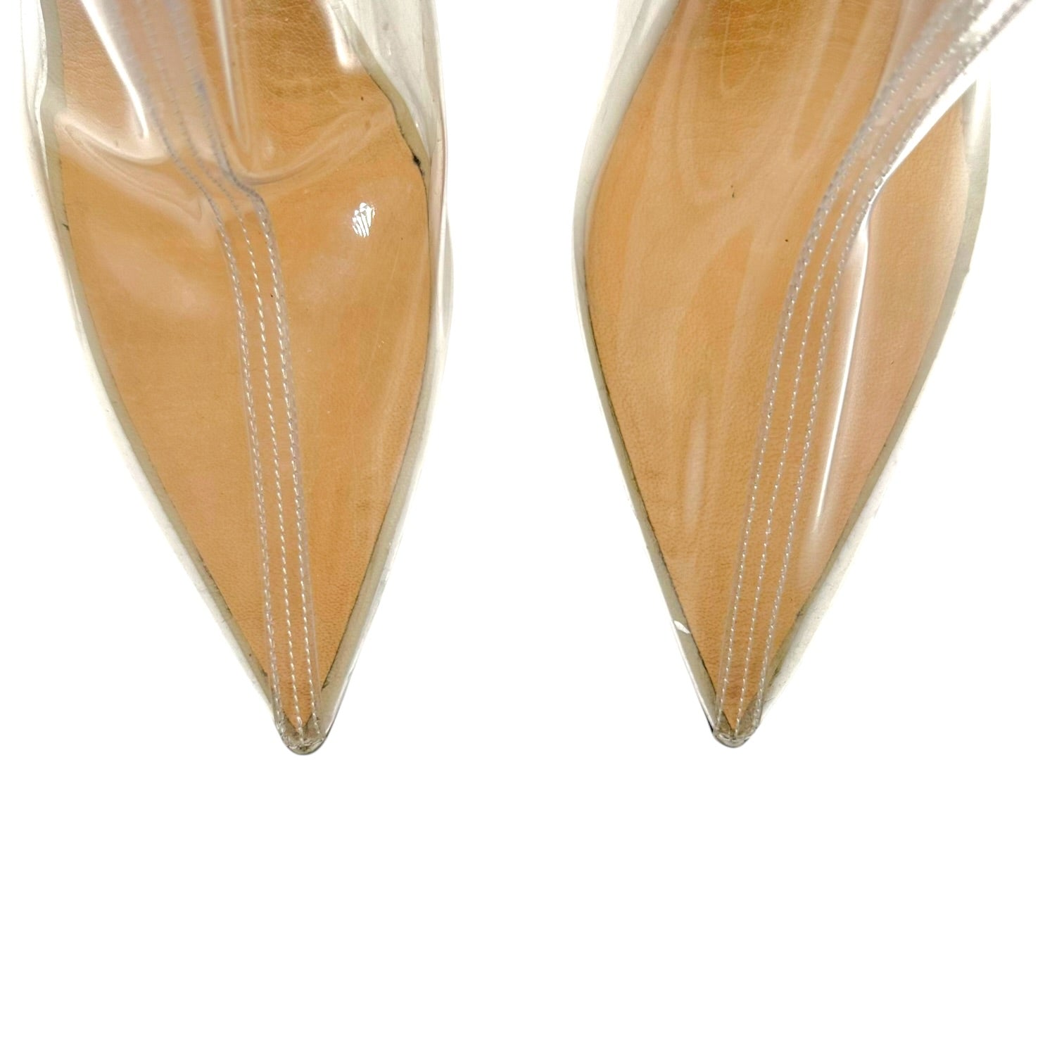Yeezy Clear PVC Pointed Toe Heeled Boots