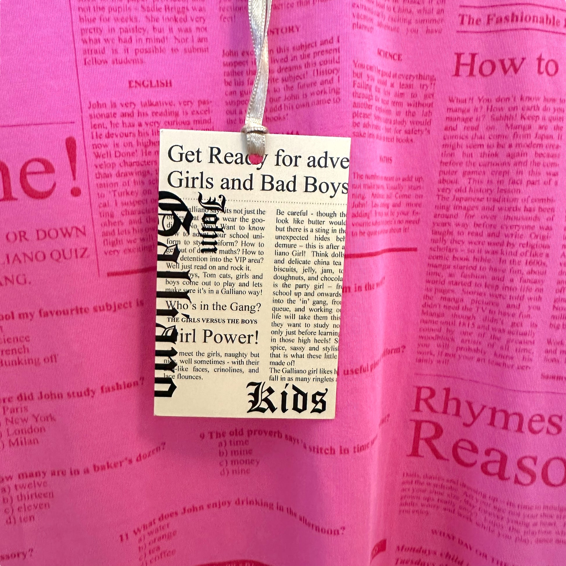 Galliano Hot Pink Gazette News Printed T-Shirt NEW - Outfit Repeater