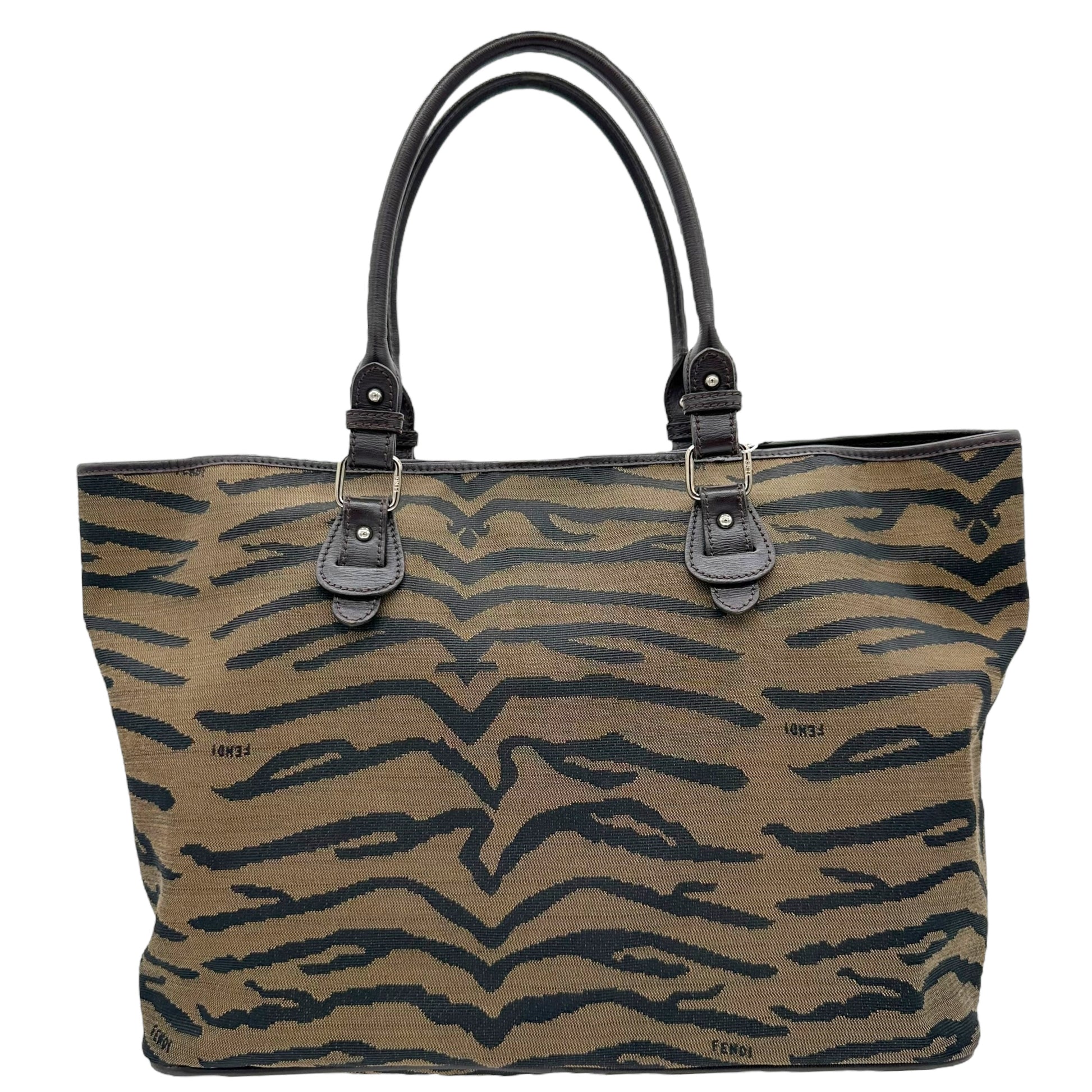 Fendi Brown Tiger Print Tote - Outfit Repeater