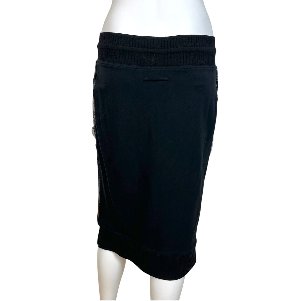 Jean Paul Gaultier Mesh Overlay Knit Patterned Skirt