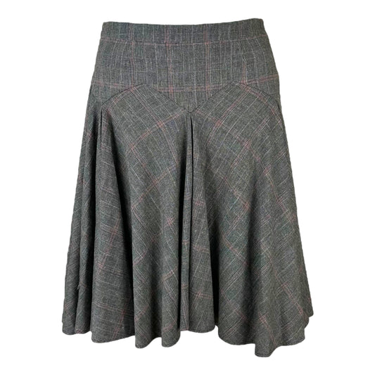 D&G Dolce & Gabbana Plaid Print Wool Midi Skirt