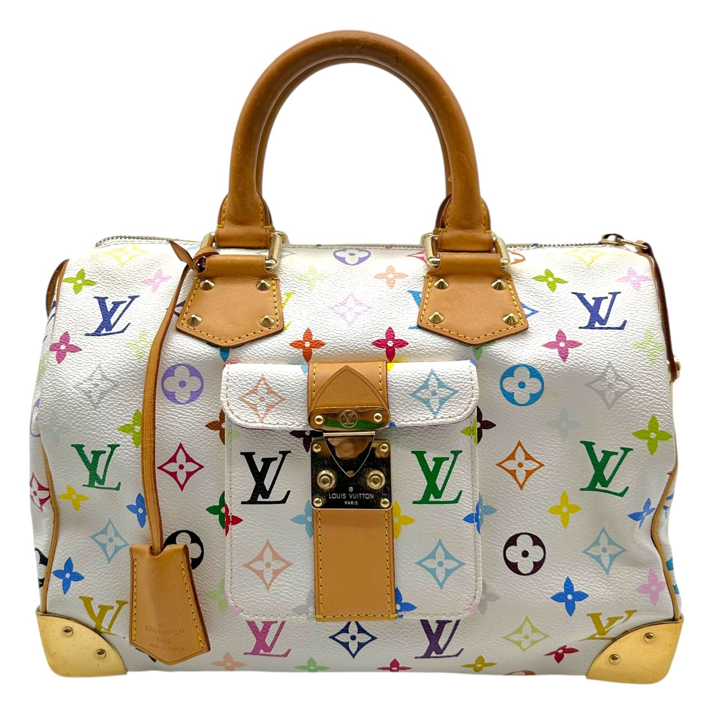 Louis Vuitton White Murakami Multicolor Speedy 30 Bag