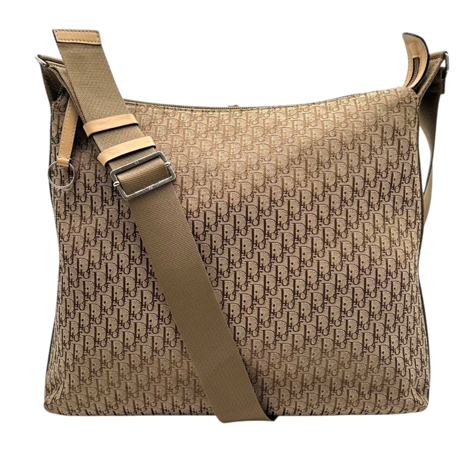 Christian Dior Tan Trotter Monogram Satchel Messenger Bag - Outfit Repeater