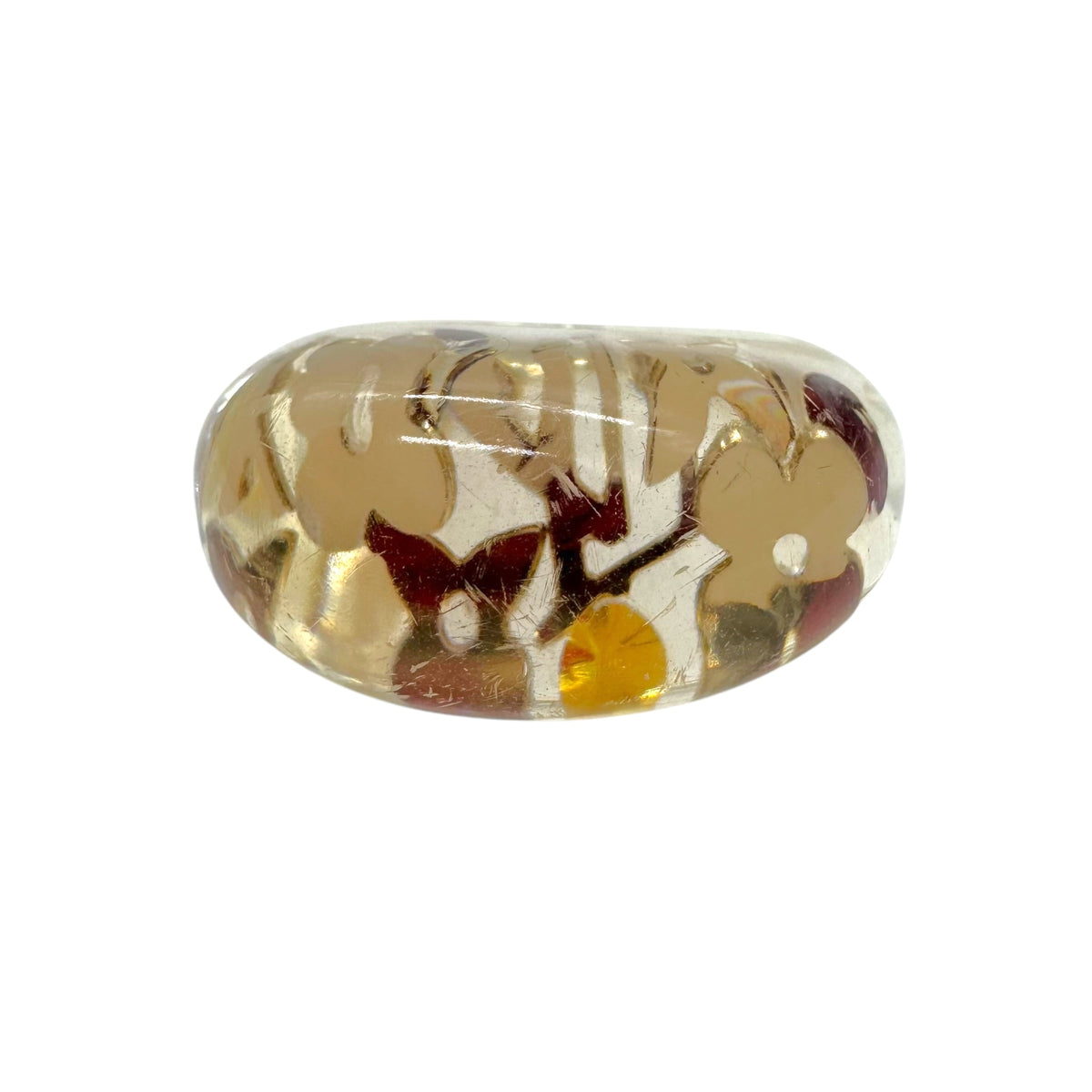 Louis Vuitton Clear Gold Inclusion Bubble Logo Ring