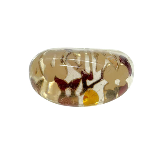 Louis Vuitton Clear Gold Inclusion Bubble Logo Ring