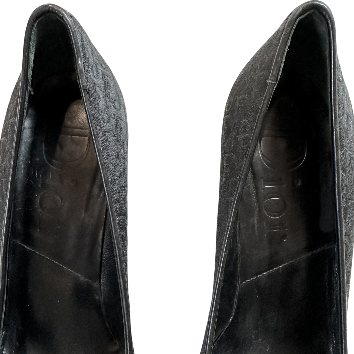 Christian Dior Black Monogram Heels Pointed Toe Stiletto