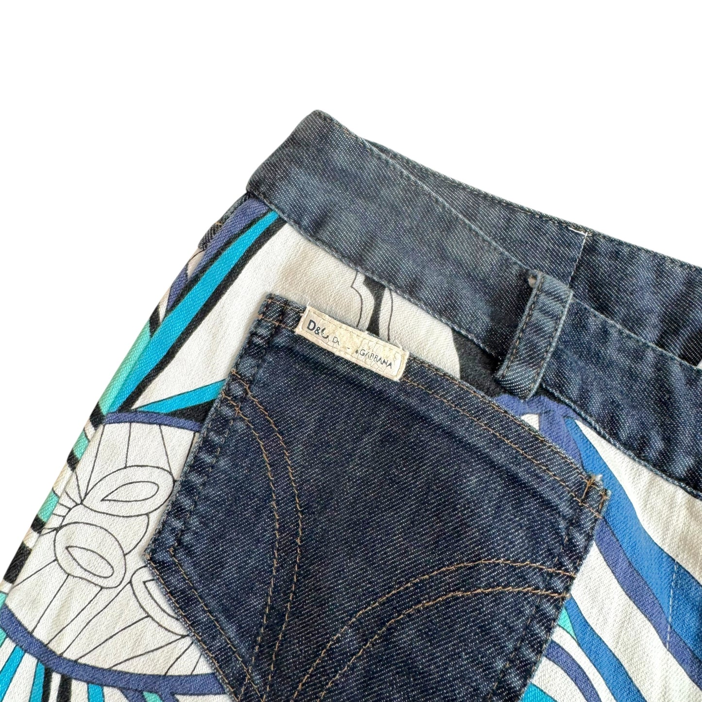 D&G Blue Floral Printed Capri Pants