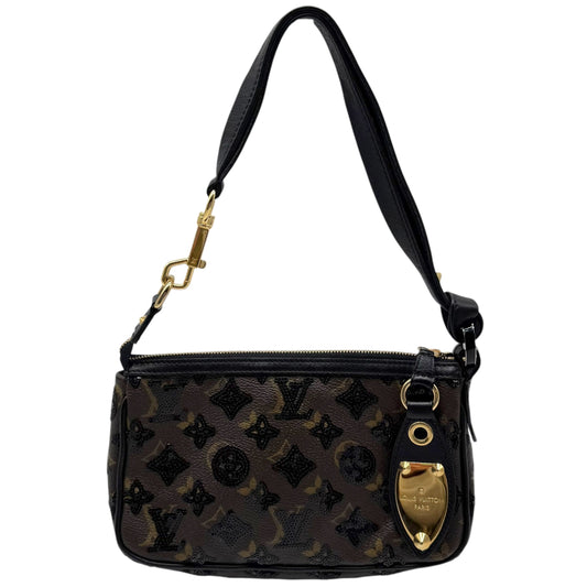 Louis Vuitton Pochette Bag Monogram Sequin Dark Brown