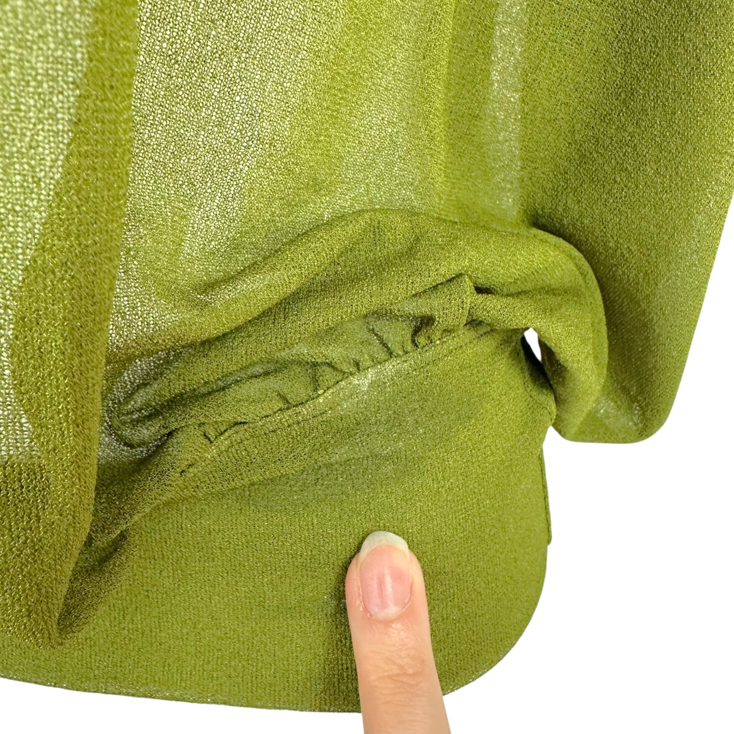Jean Paul Gaultier Soleil Olive Green Multi Tropical Print Mesh Off-Shoulder Dolman Top