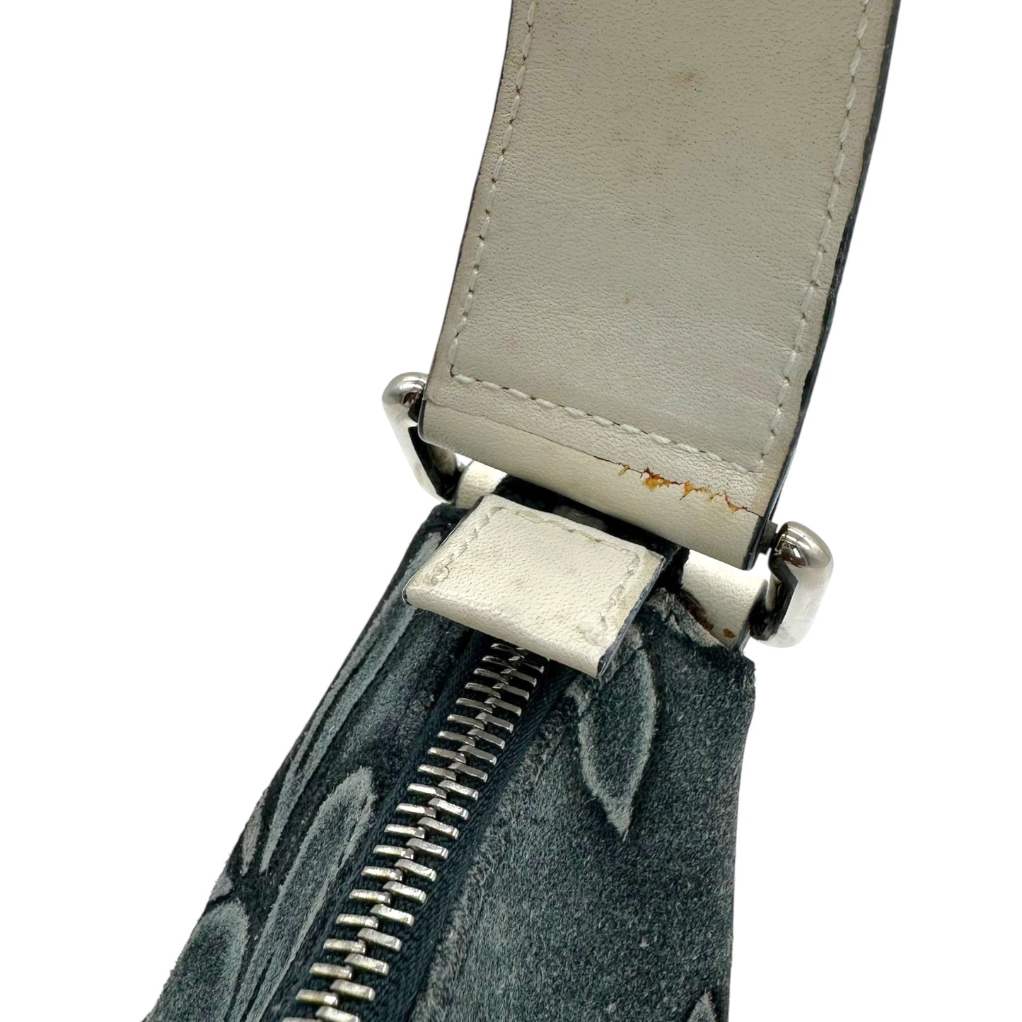 Celine Blue Suede Embossed Pochette Bag